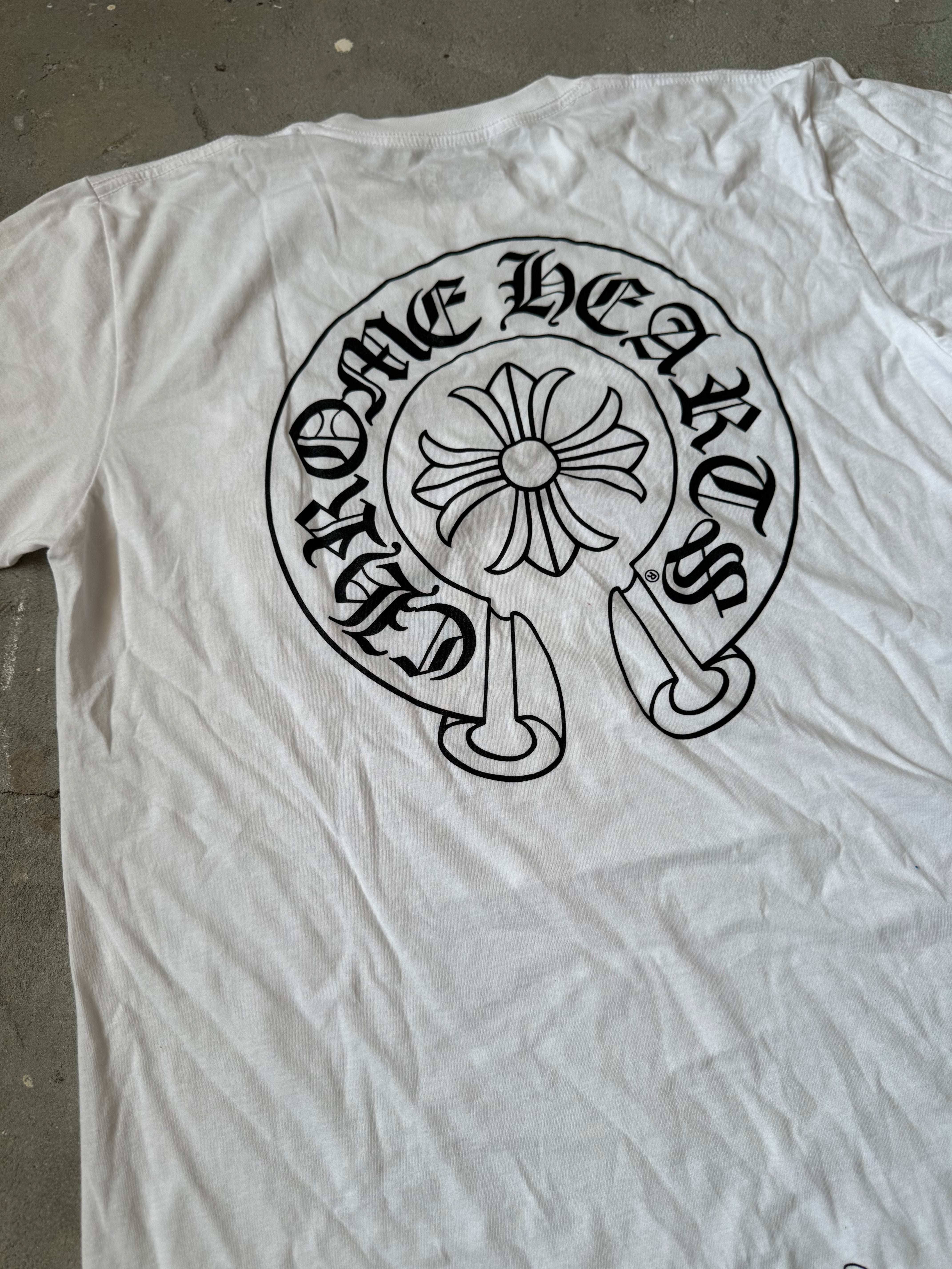 Chrome Hearts Horse Shoe Logo Pocket T-Shirt White (Size L