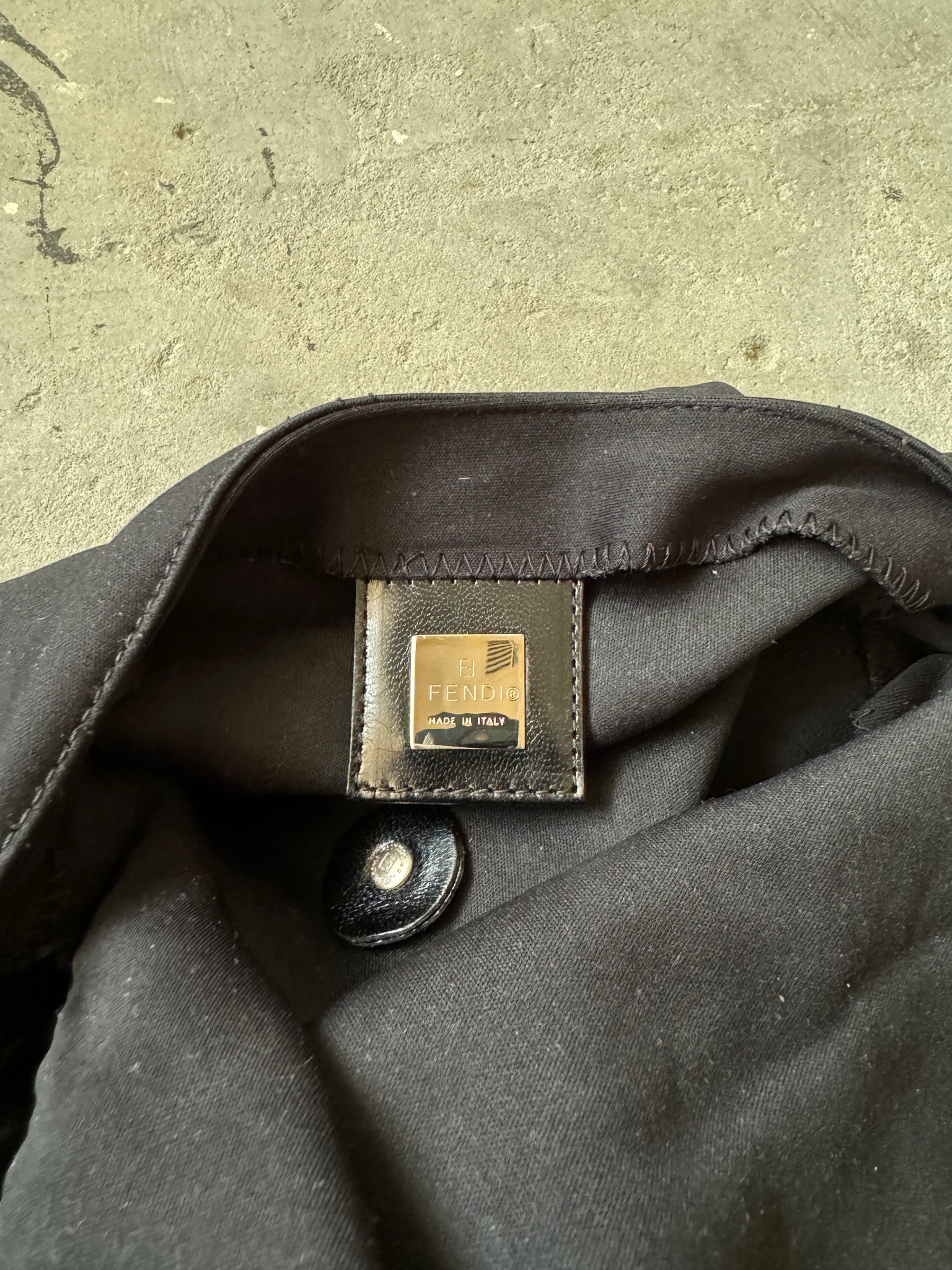 Fendi Mamma Baguette Cloth Shoulder Bag Black