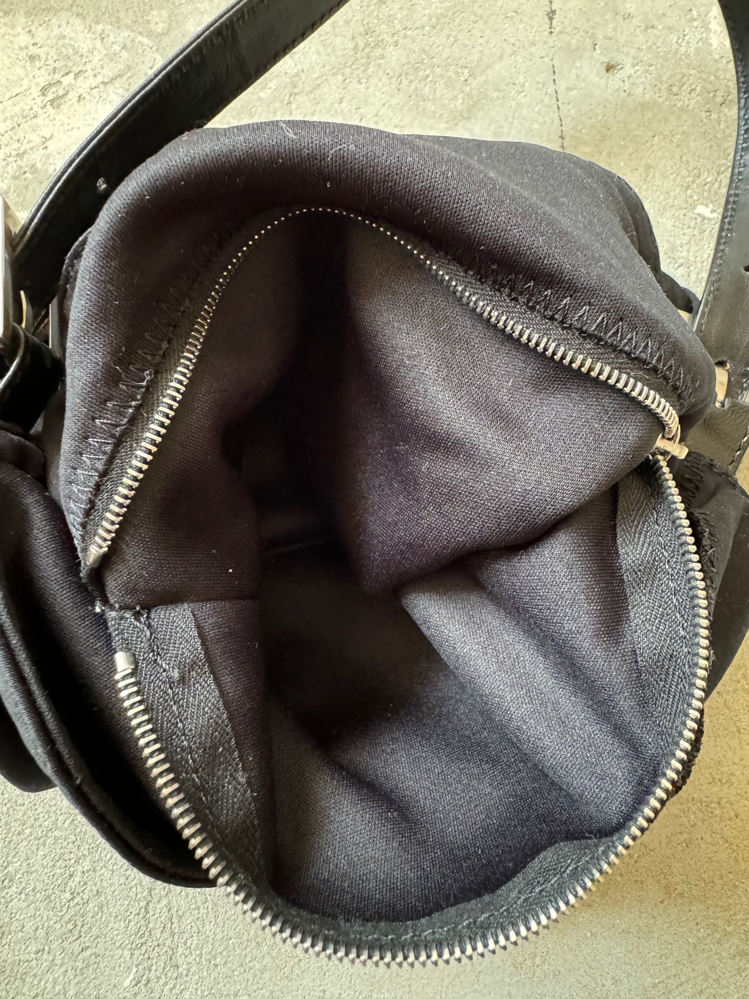 Fendi Mamma Baguette Cloth Shoulder Bag Black