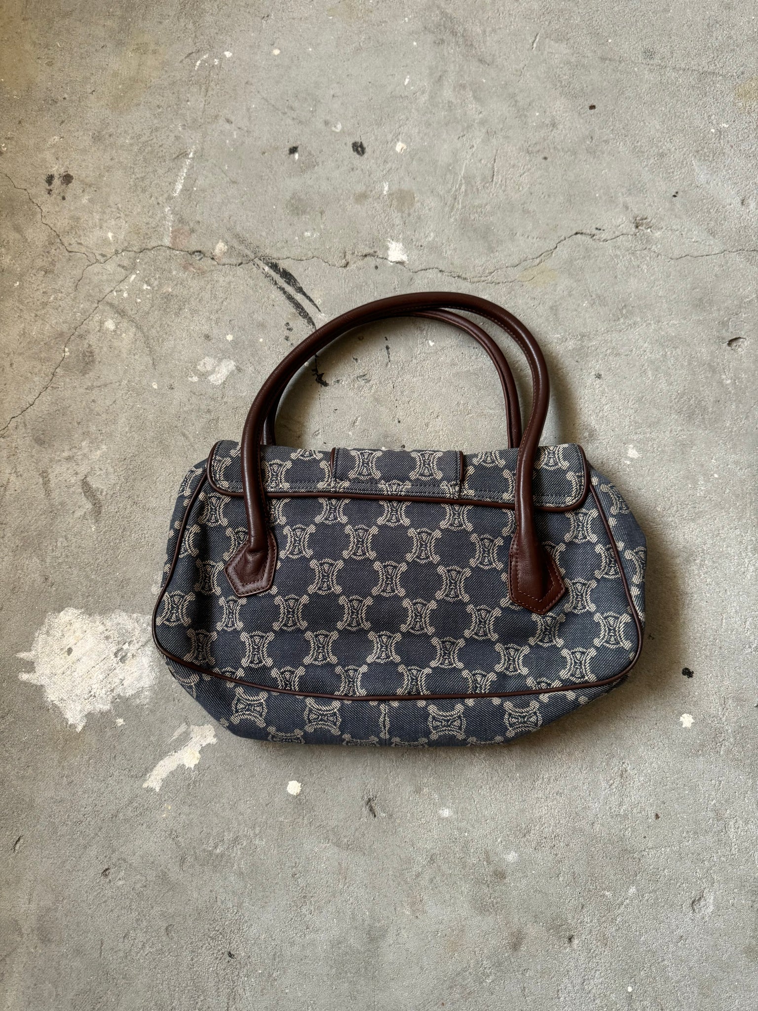Celine Denim Triomphe Handbag 'Blue/Brown'