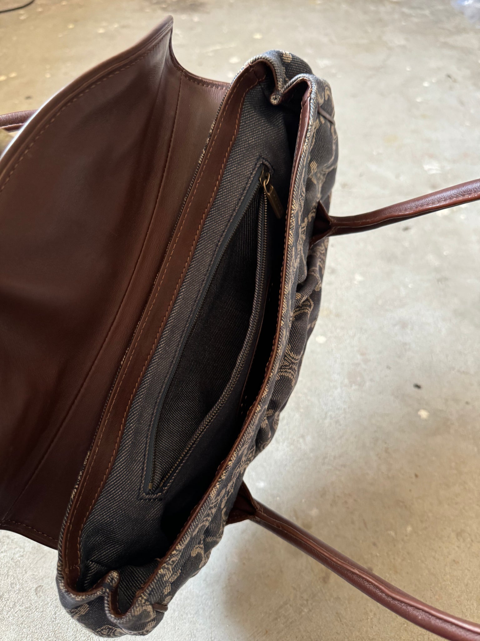 Celine Denim Triomphe Handbag 'Blue/Brown'