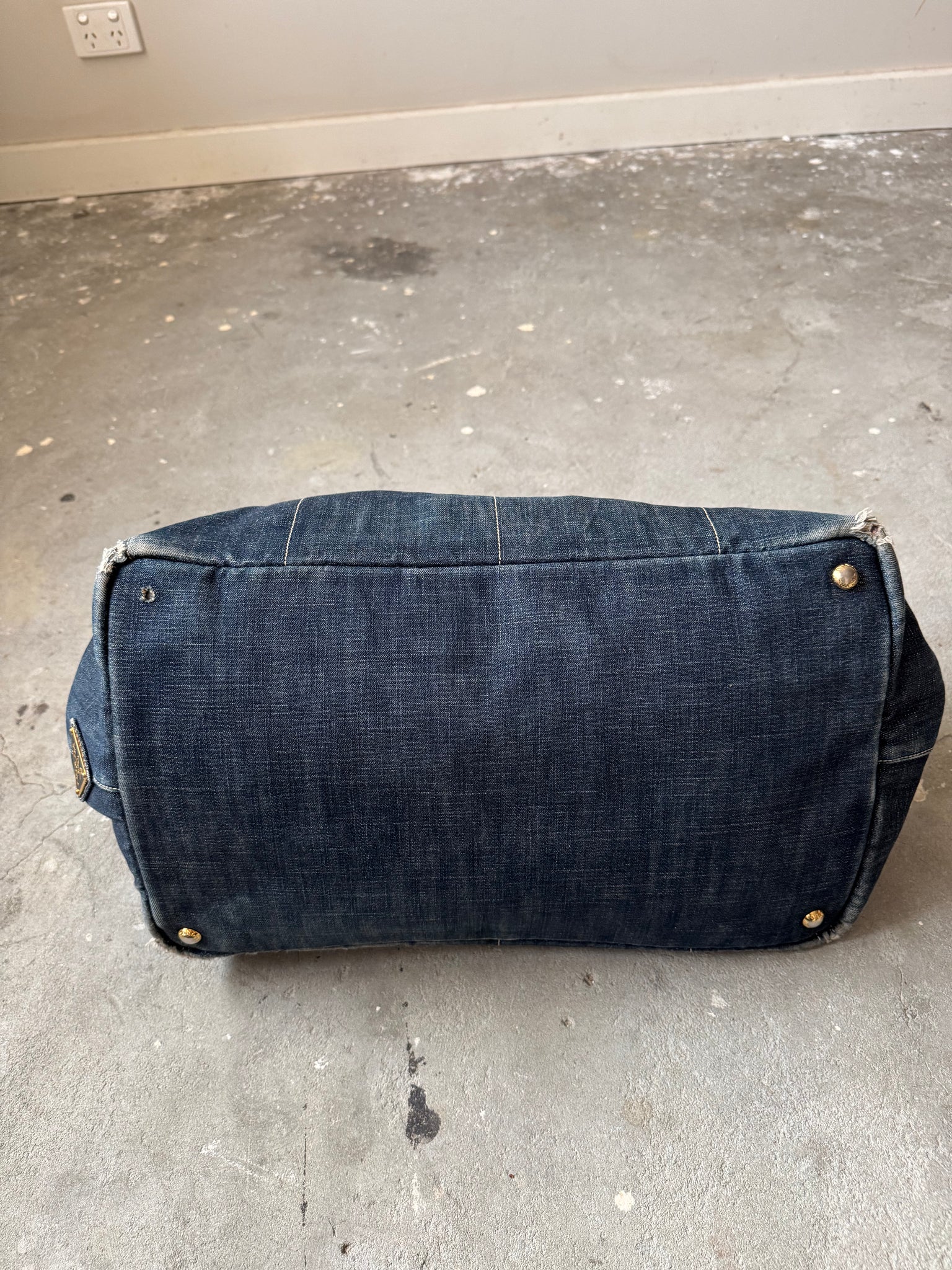 Prada Canapa Large Tote Bag Denim