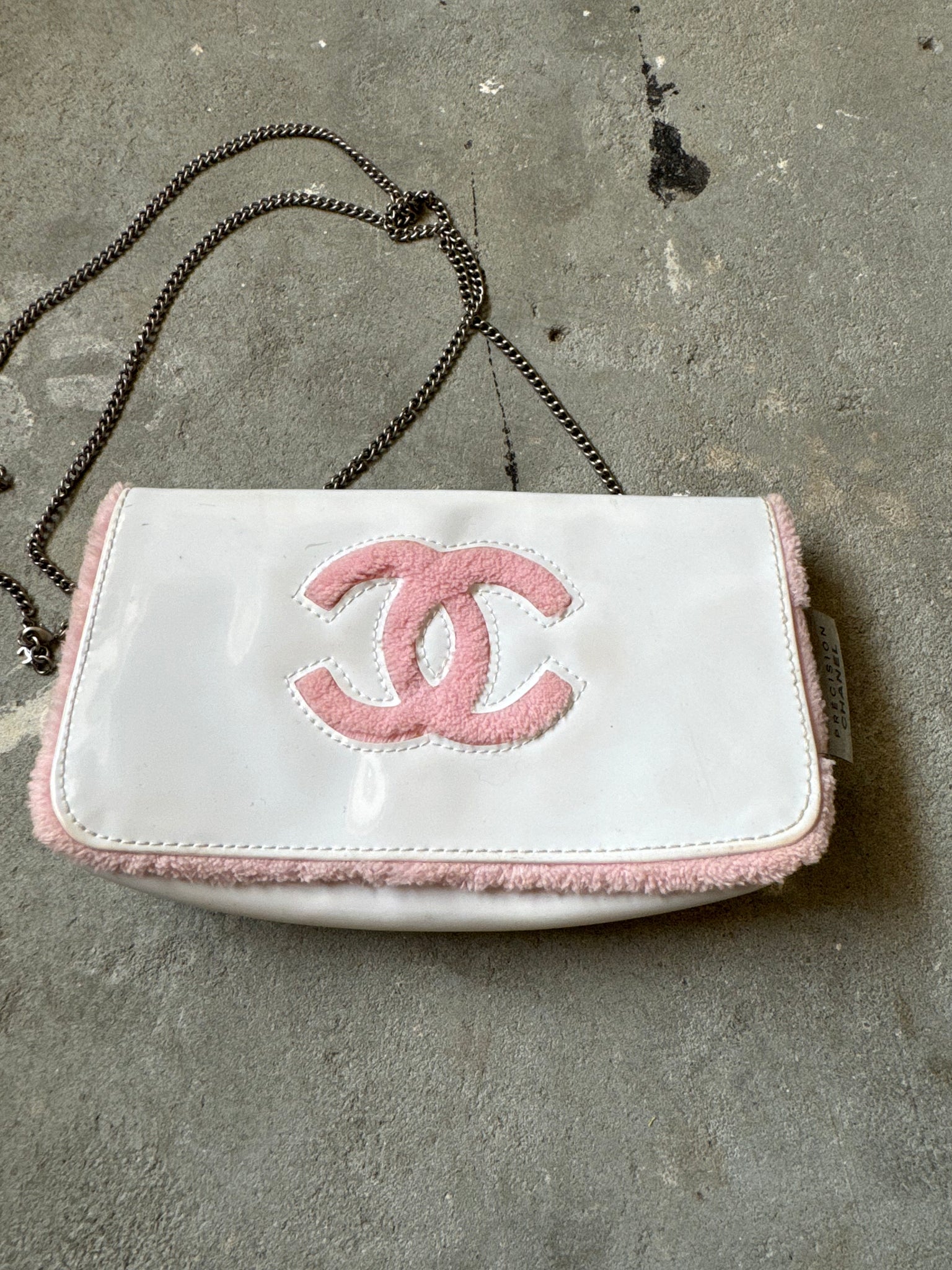 Chanel Beaute Patent Leather Crossbody Bag White/Pink