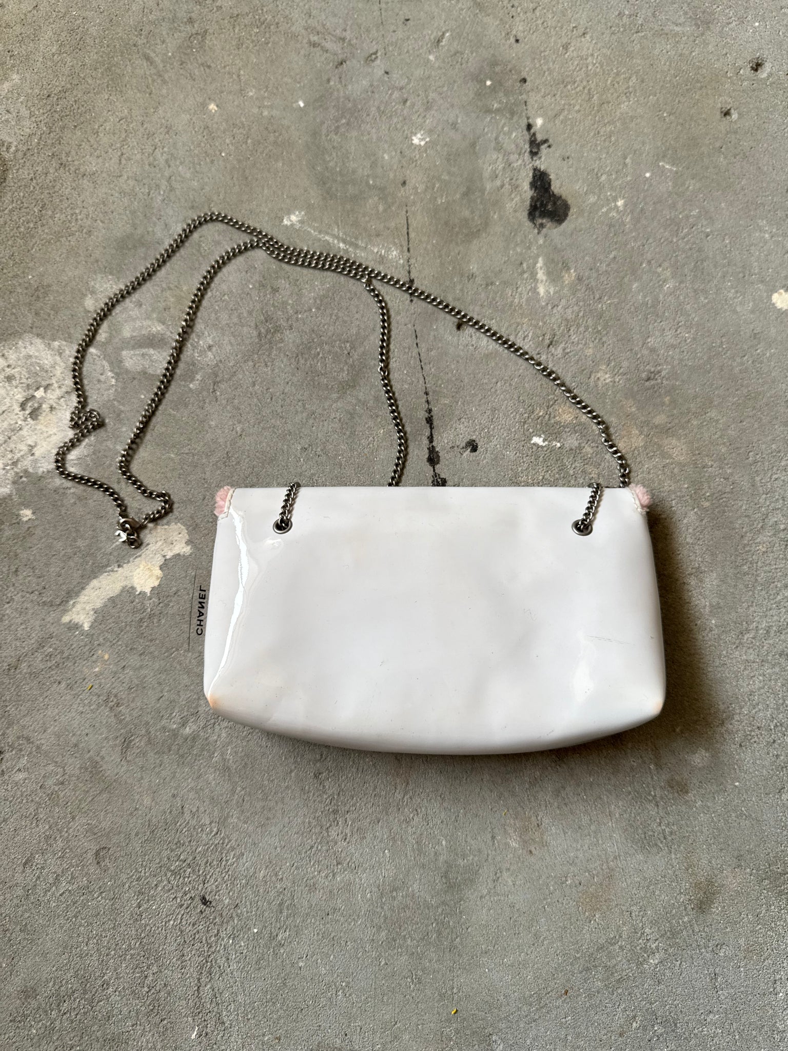 Chanel Beaute Patent Leather Crossbody Bag White/Pink