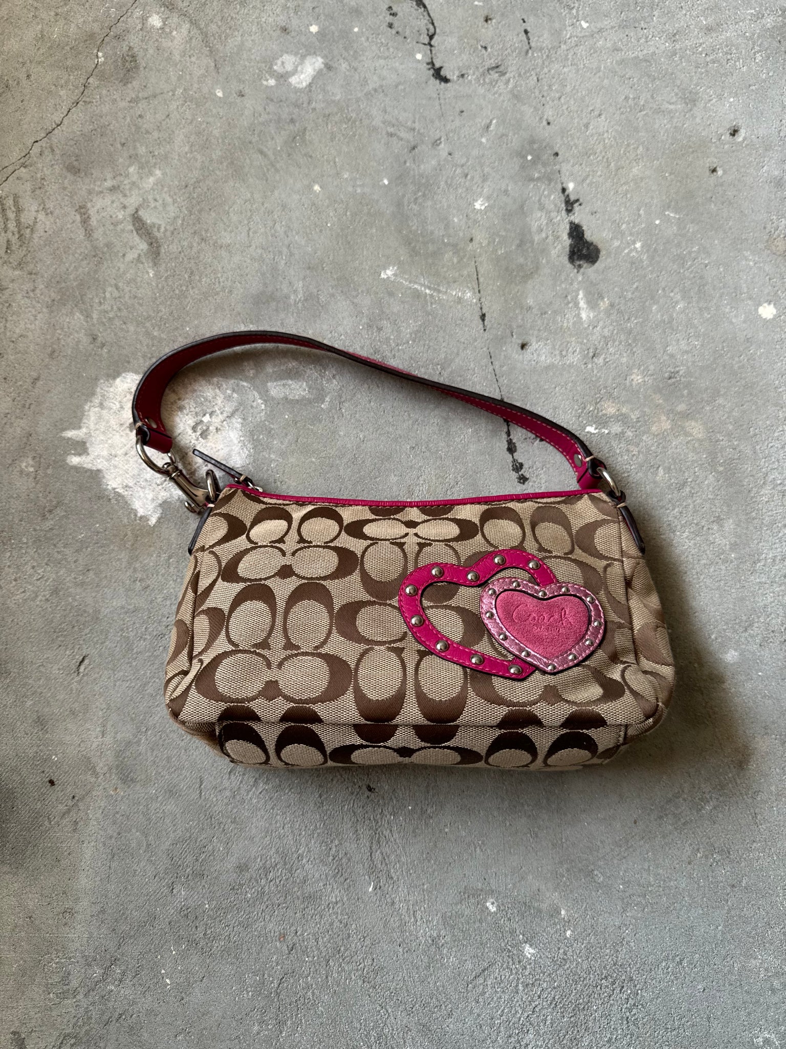 Coach Monogram Heart Shoulder Bag