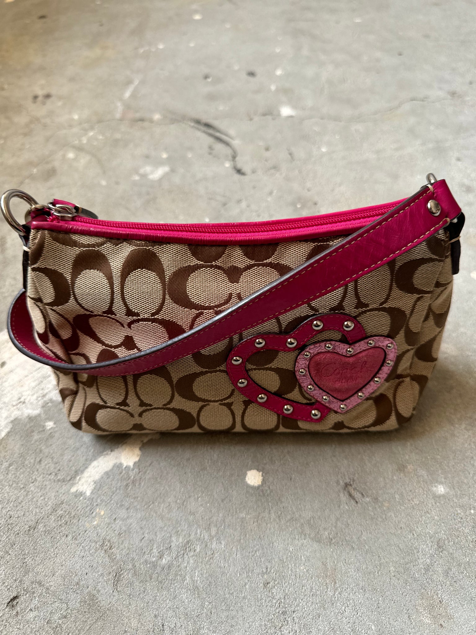 Coach Monogram Heart Shoulder Bag