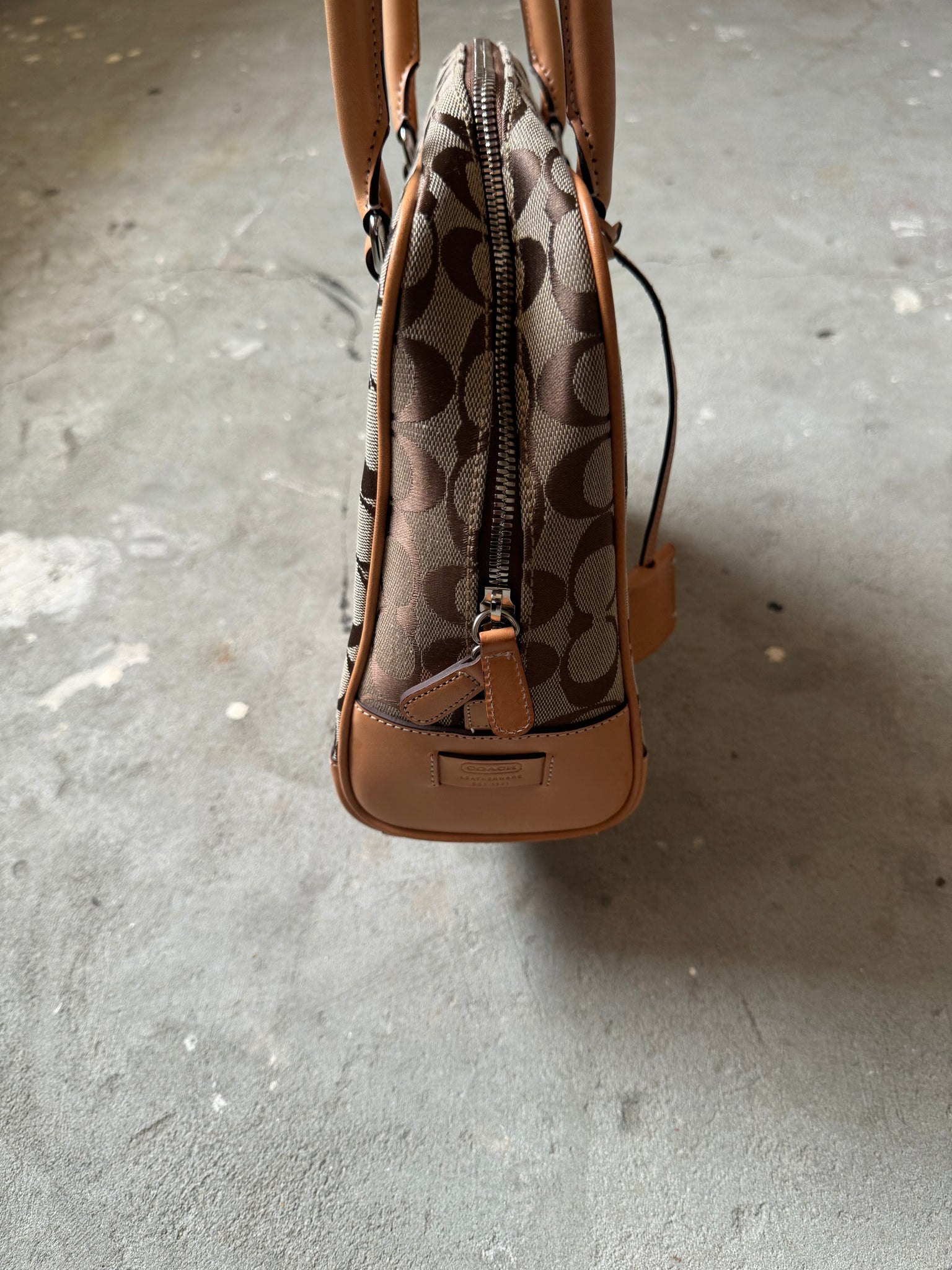 Coach Signature Hand Bag Beige