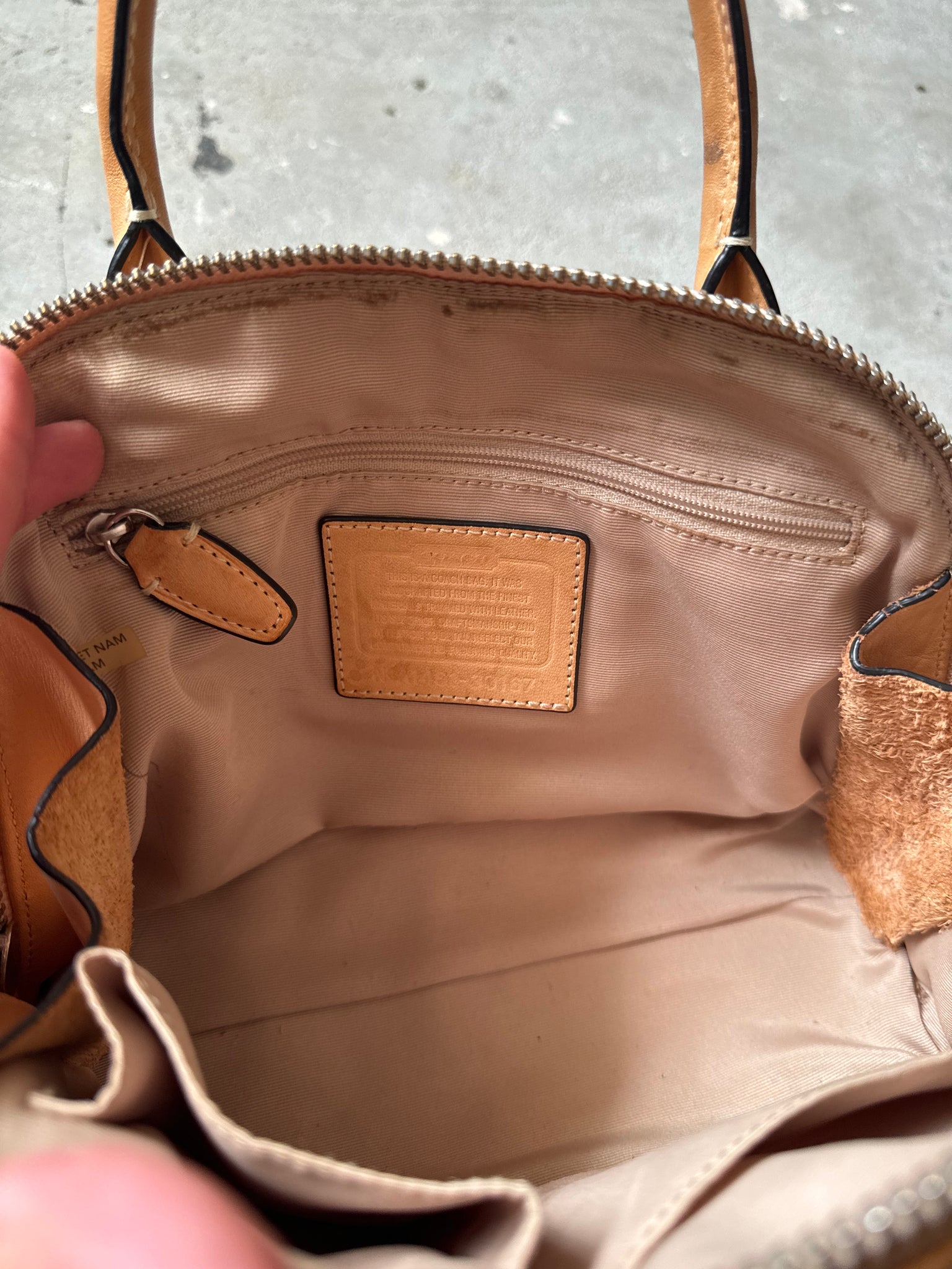 Coach Bleecker Preston Satchel Hand Bag Beige