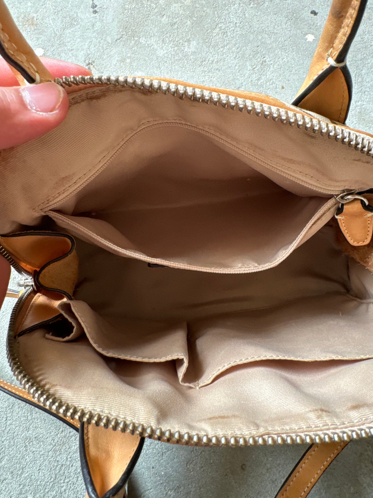 Coach Bleecker Preston Satchel Hand Bag Beige