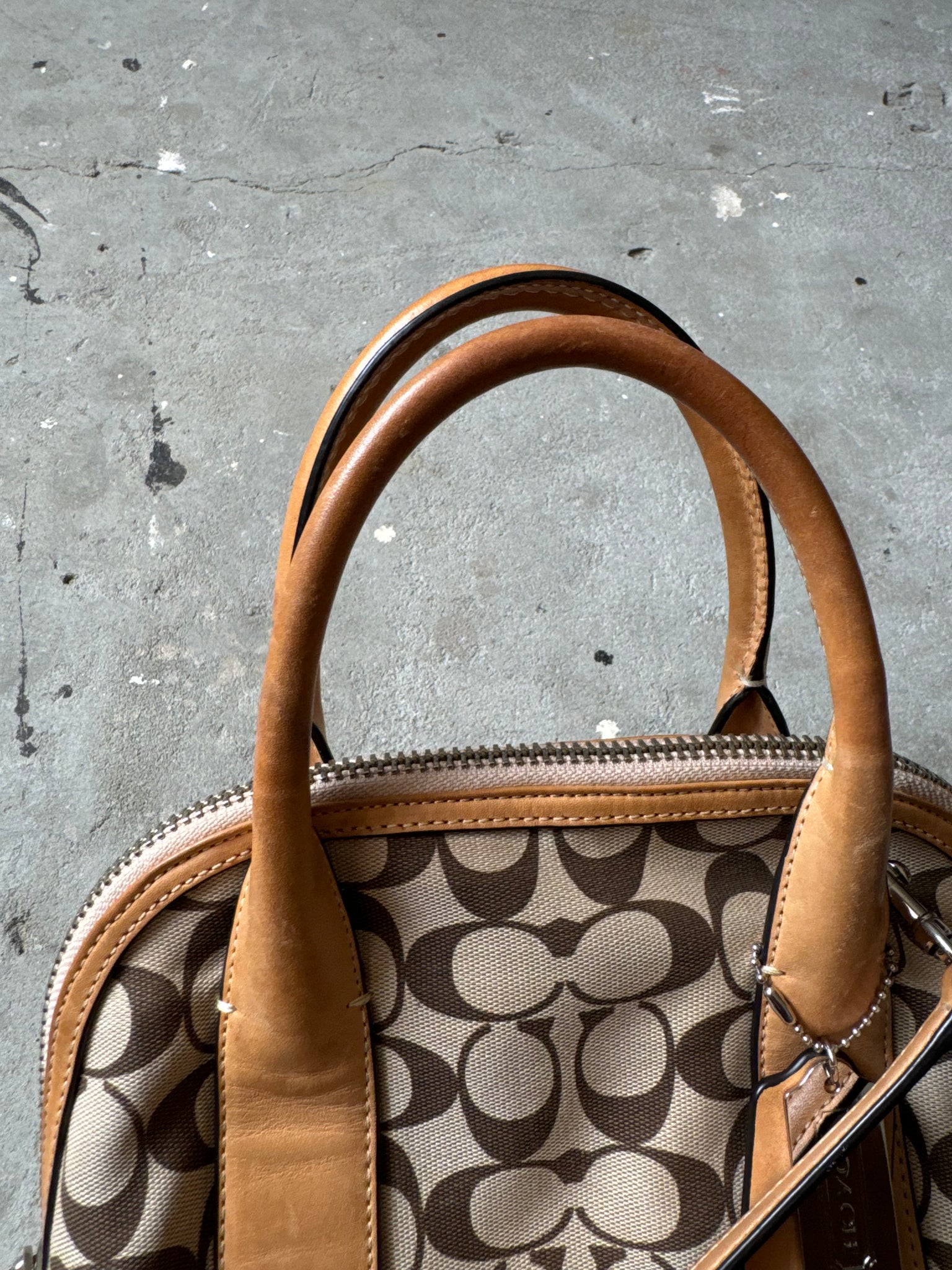 Coach Bleecker Preston Satchel Hand Bag Beige