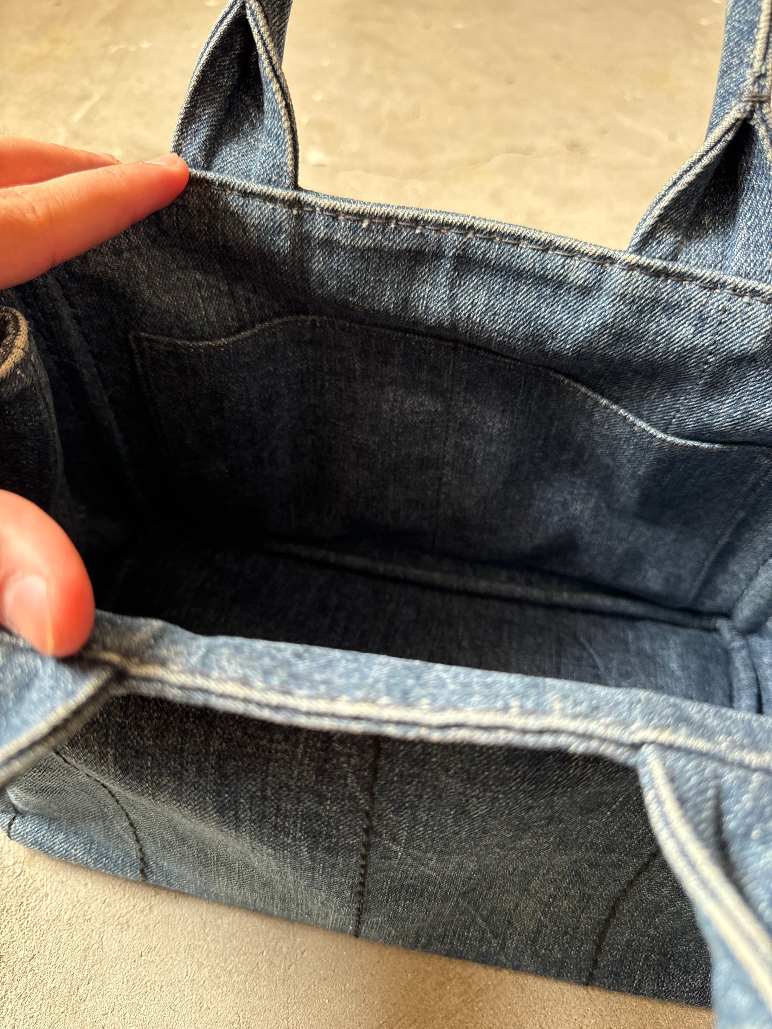 Prada Logo Canapa Denim Tote Bag