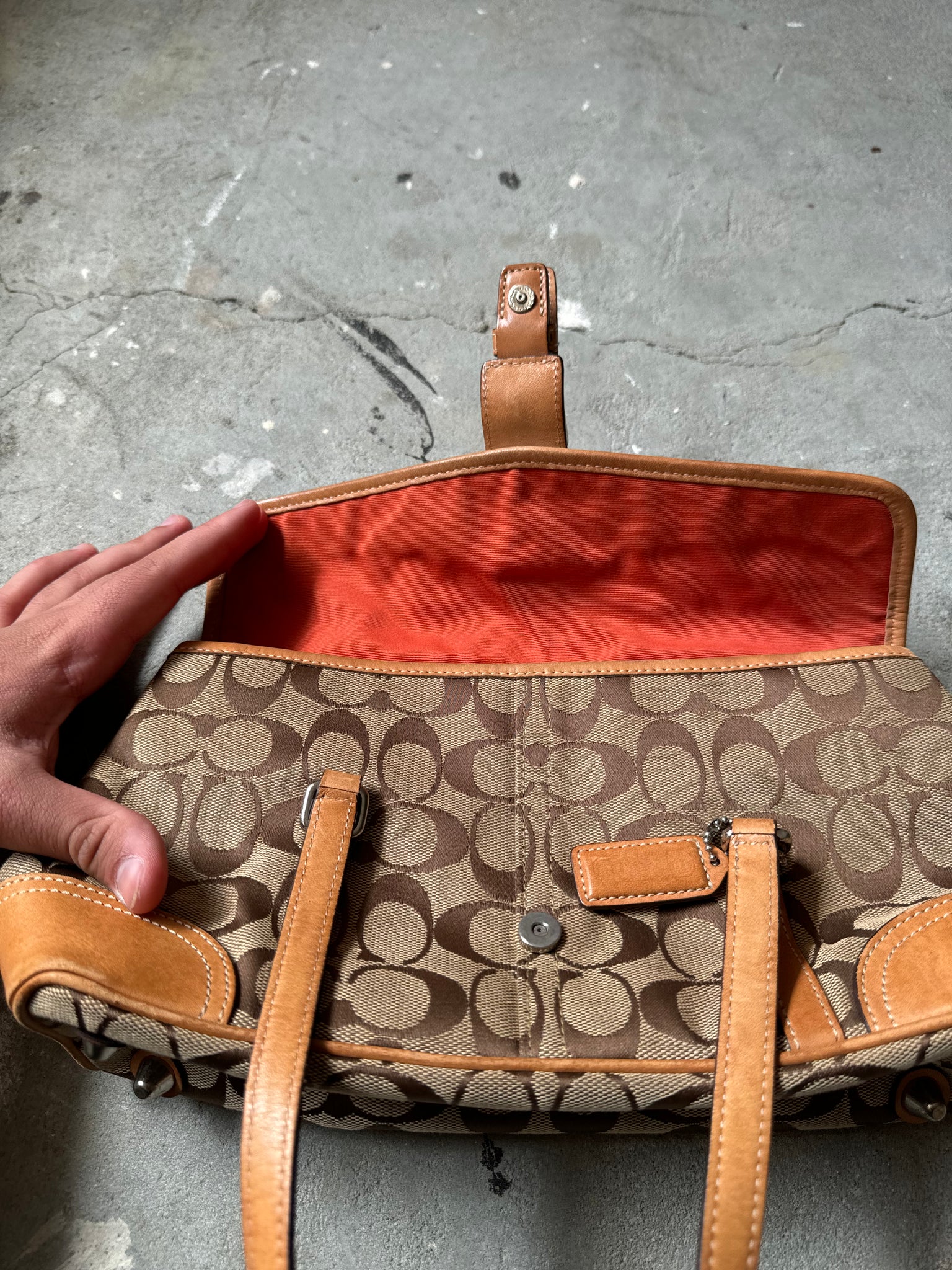 Coach Hamilton Hobo Hand Bag Beige (FREE)