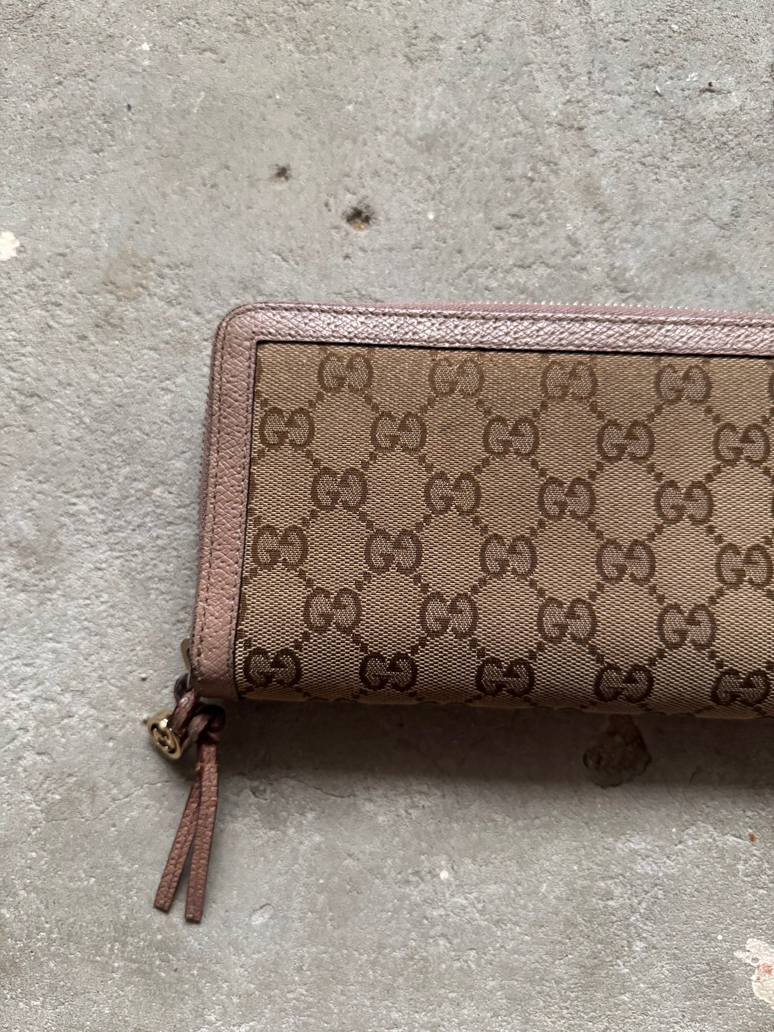 Gucci GG Monogram Long Wallet Beige