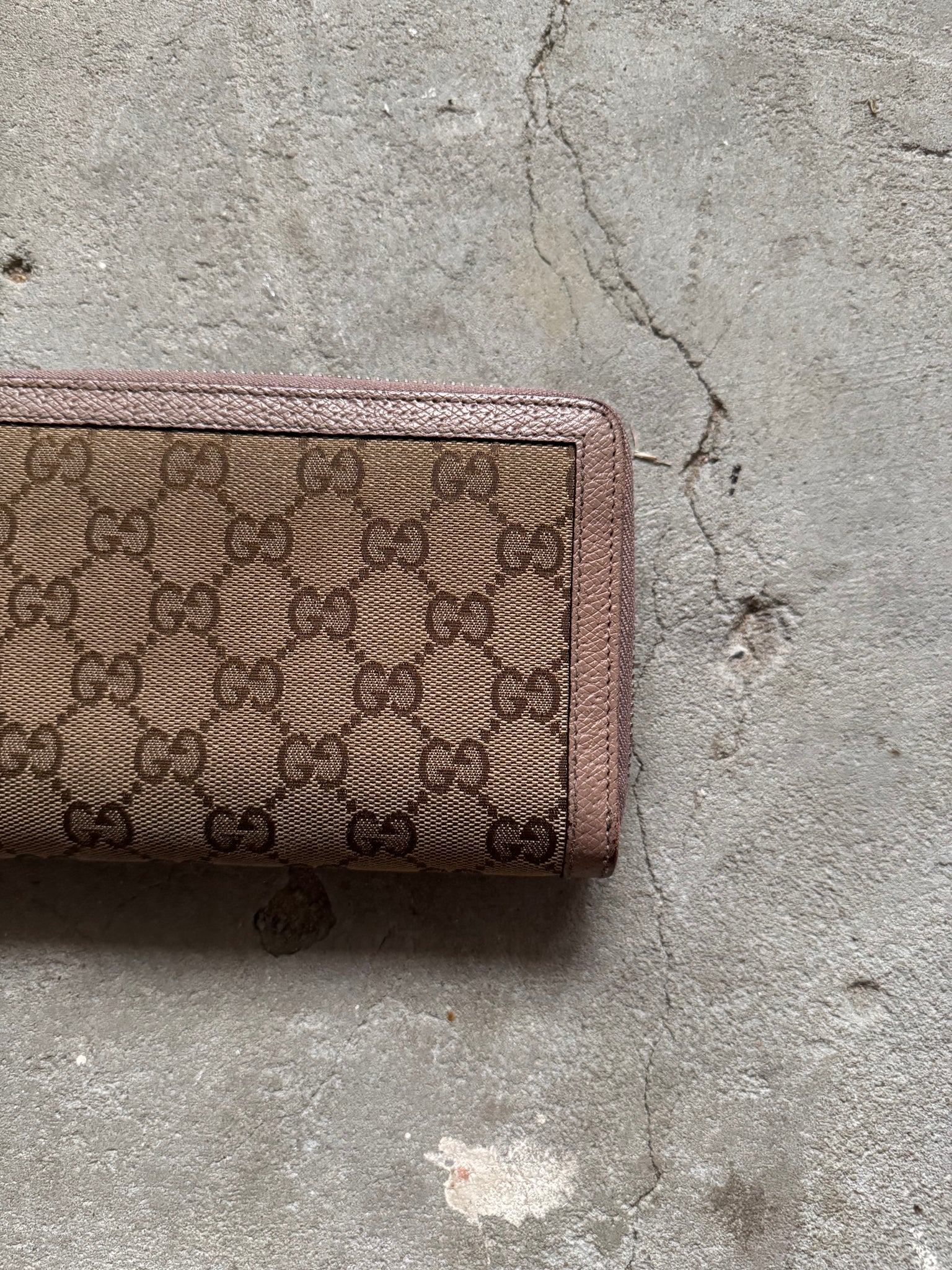 Gucci GG Monogram Long Wallet Beige