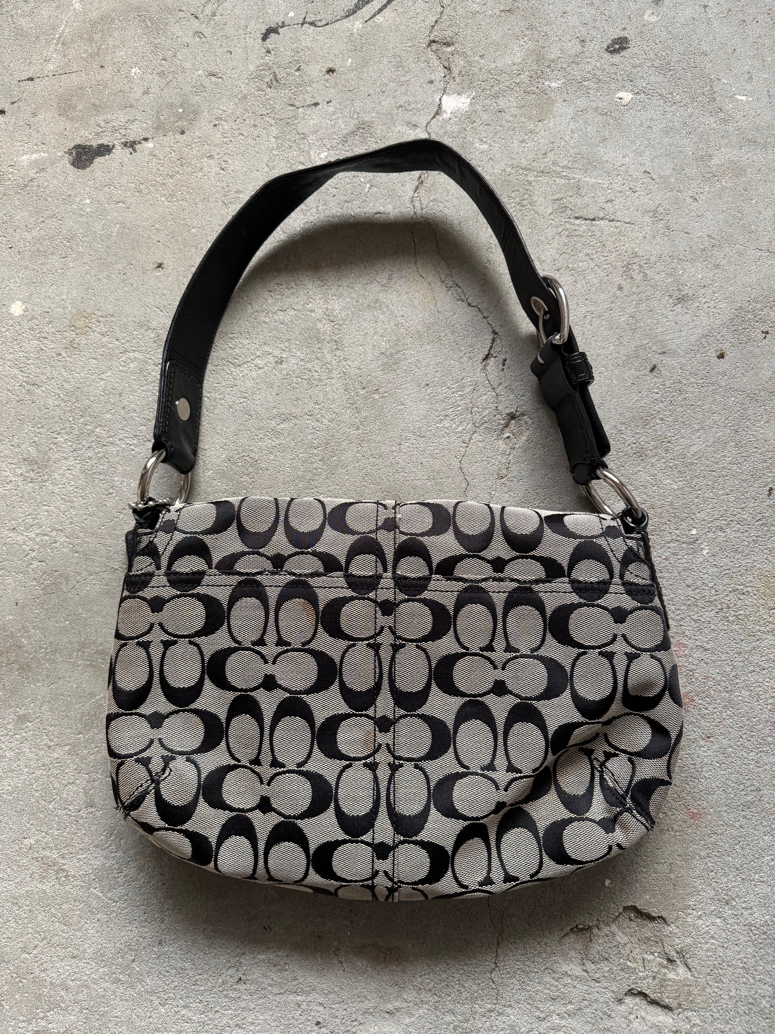 Coach Signature Sufflette Shoulder Bag Grey/Black