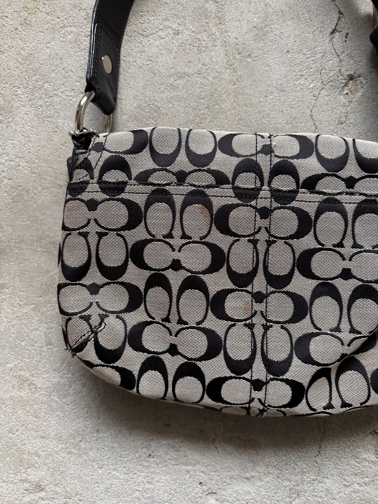 Coach Signature Sufflette Shoulder Bag Grey/Black
