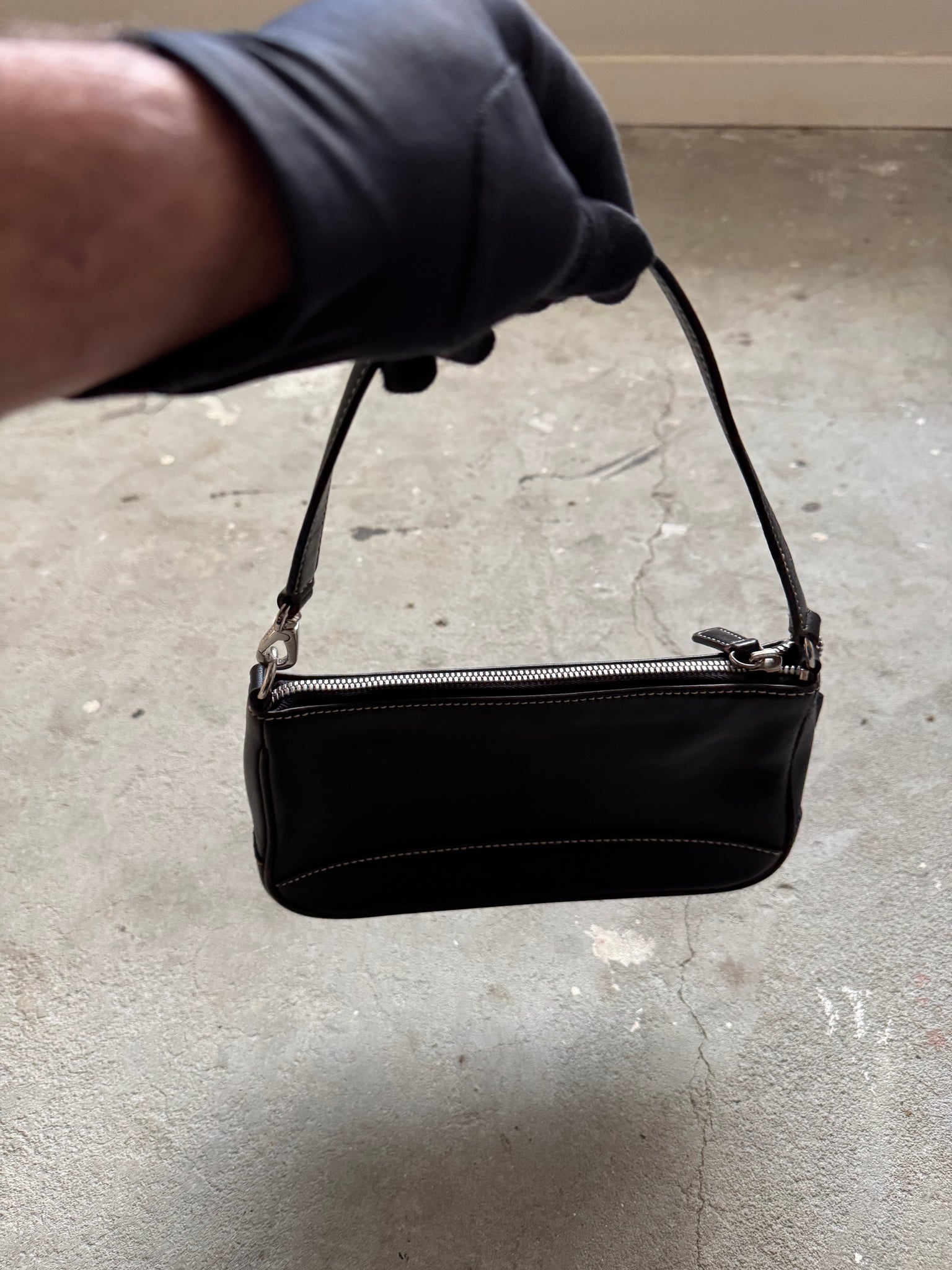 Coach Y2K Demi Leather Shoulder Bag Black