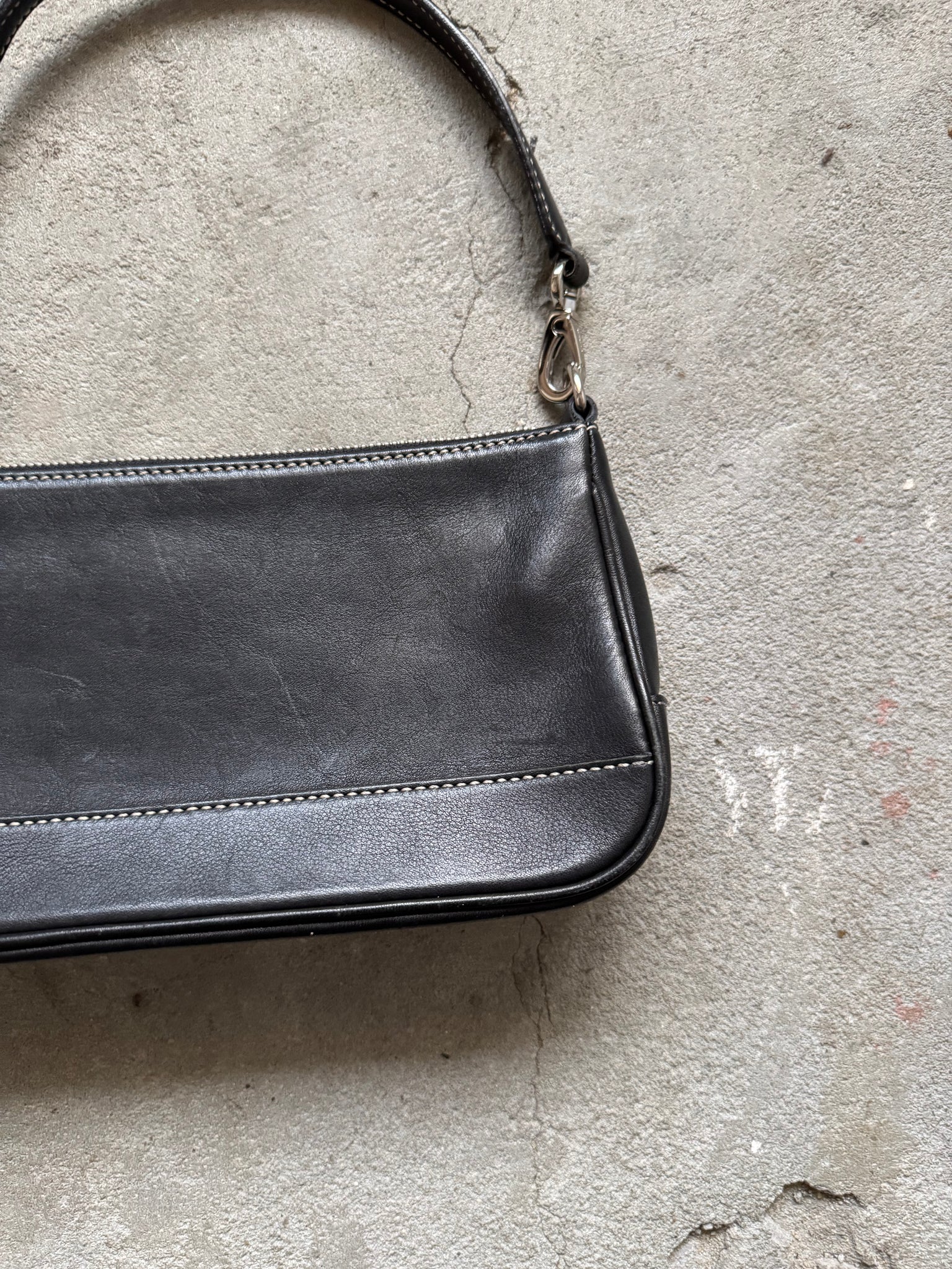 Coach Y2K Demi Leather Shoulder Bag Black
