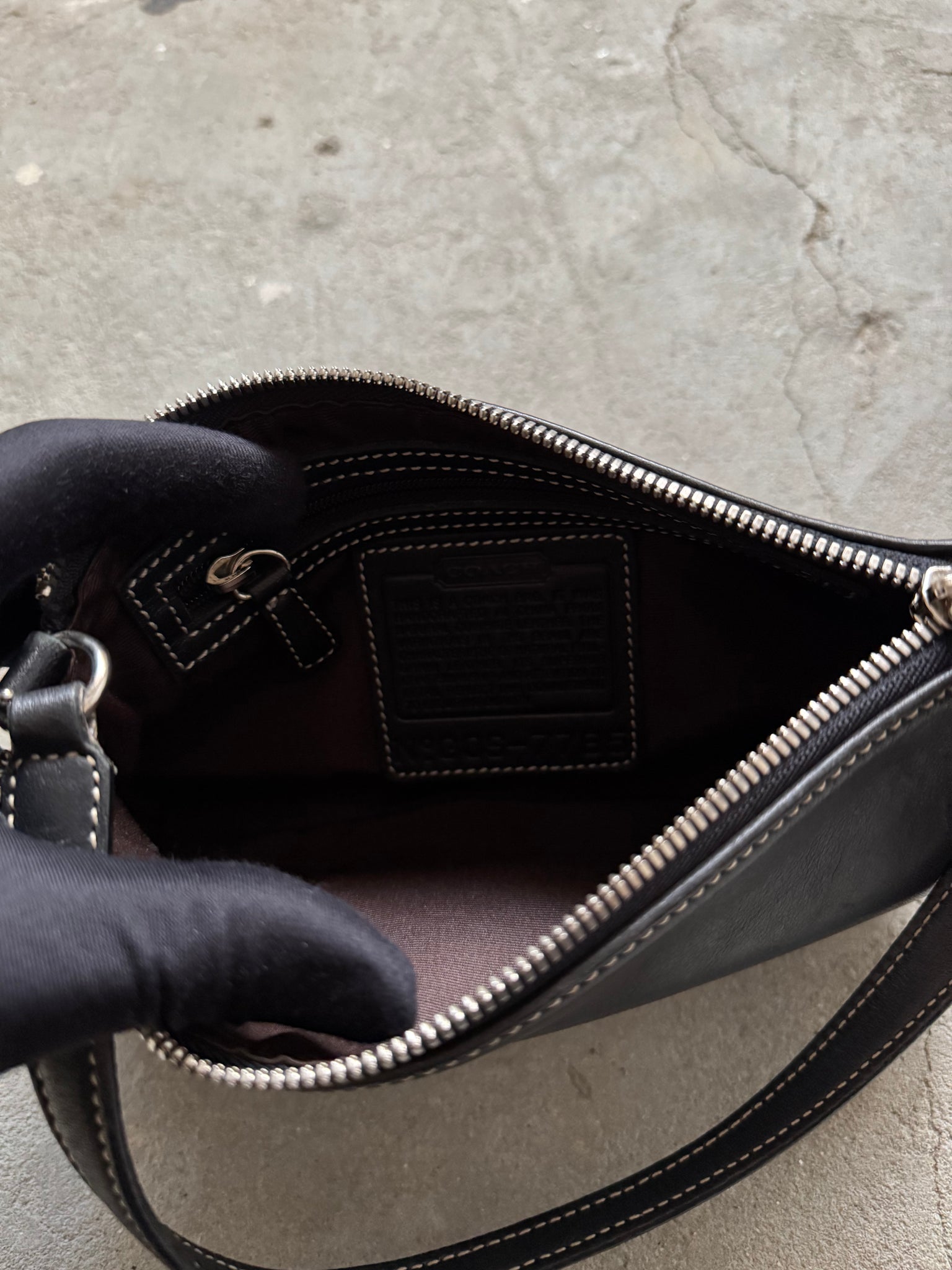 Coach Y2K Demi Leather Shoulder Bag Black