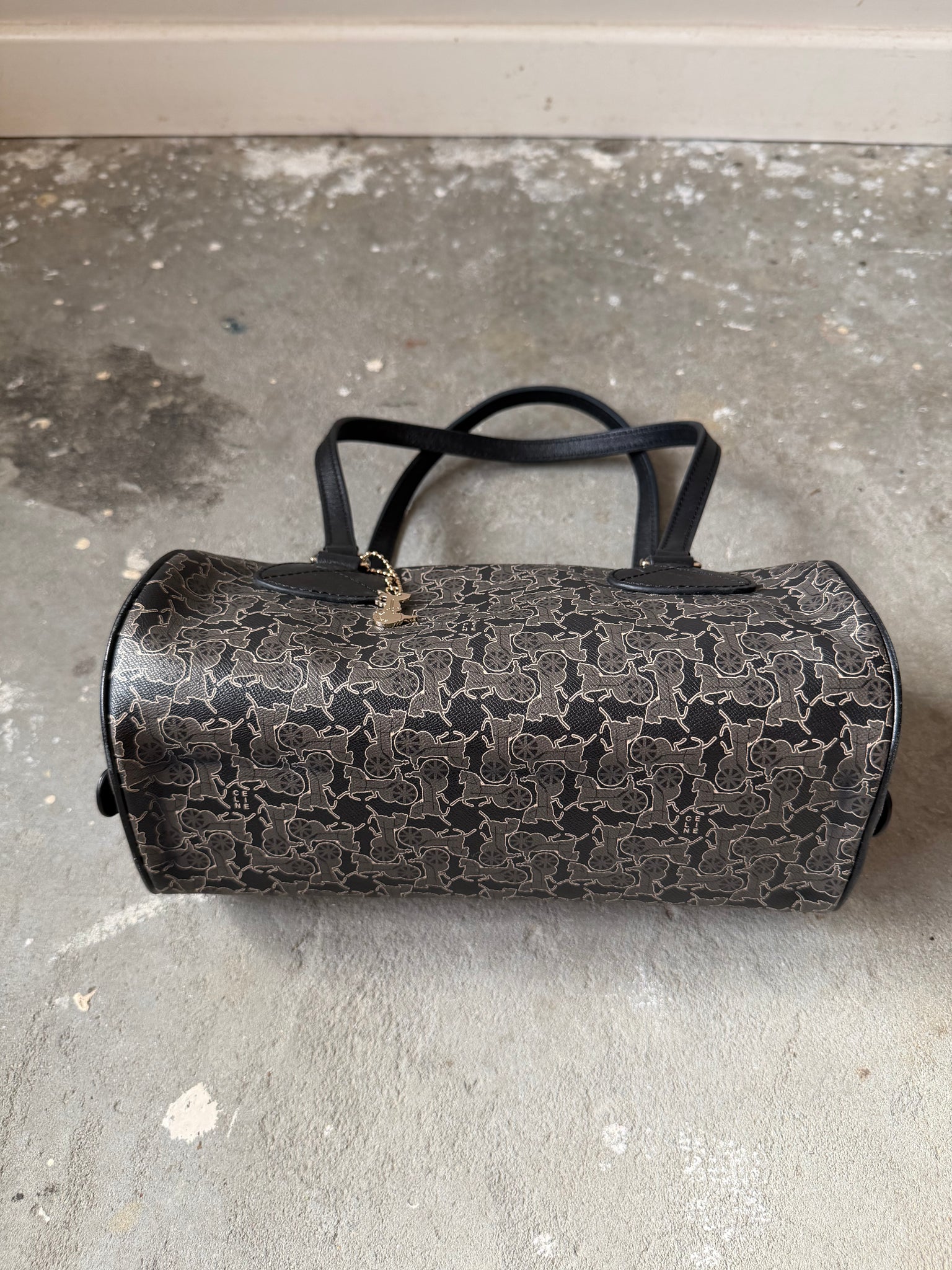 Celine Horse Carriage Boston Bag Black/Grey