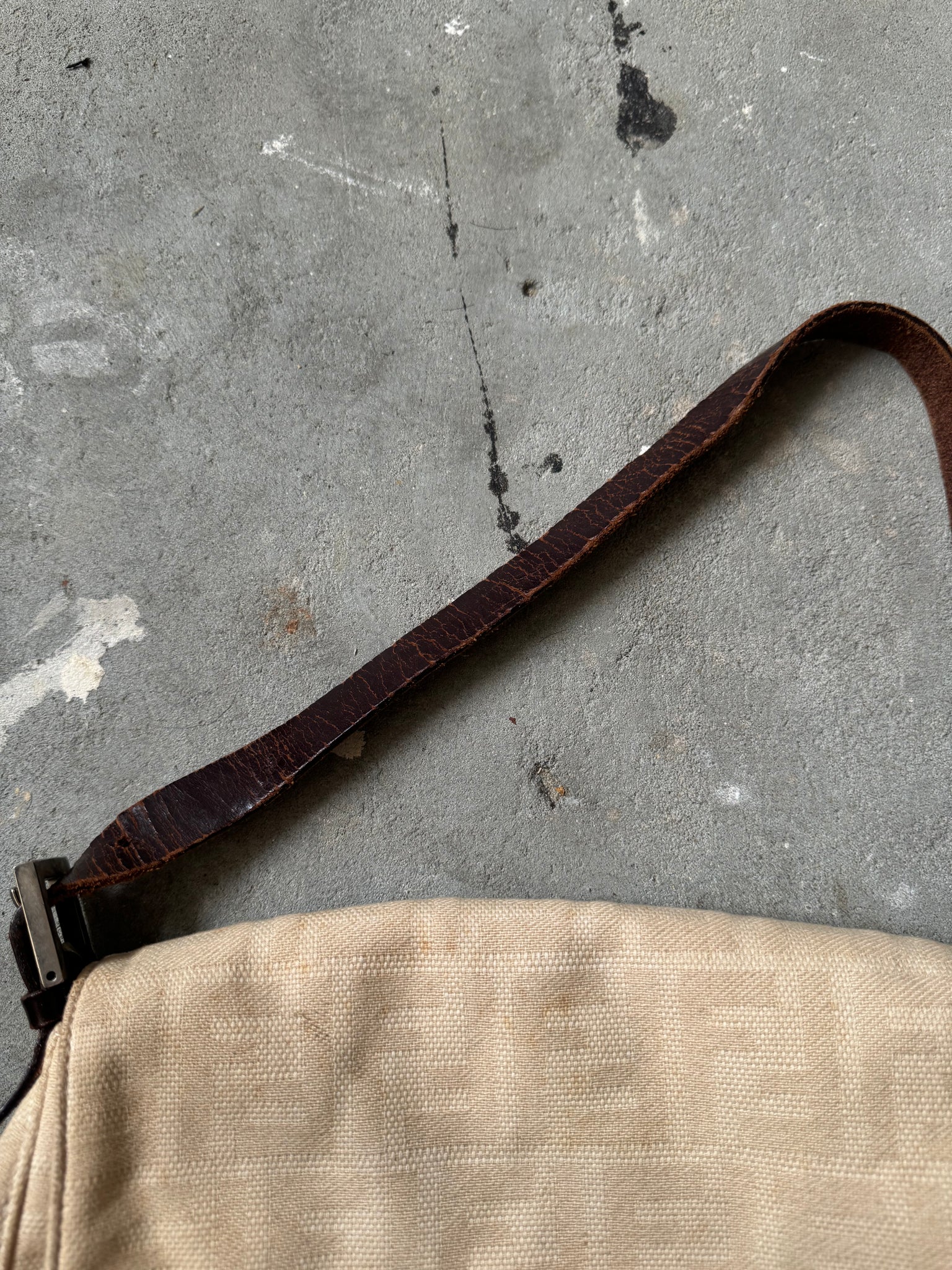 Fendi Mama Baguette Bag Canvas Beige
