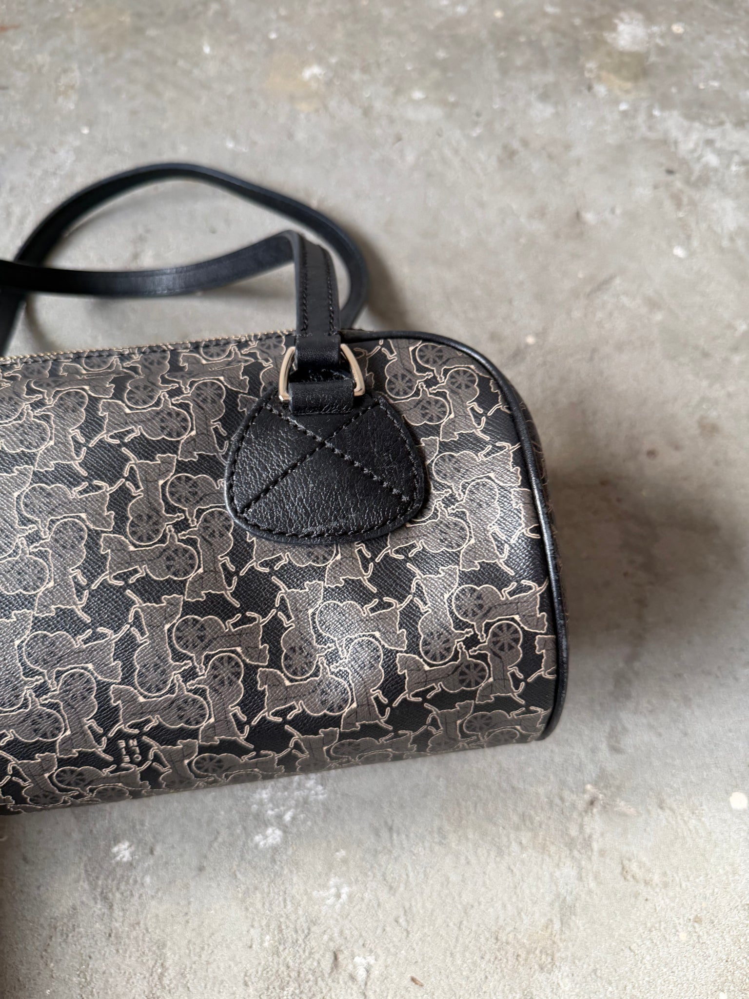 Celine Horse Carriage Boston Bag Black/Grey