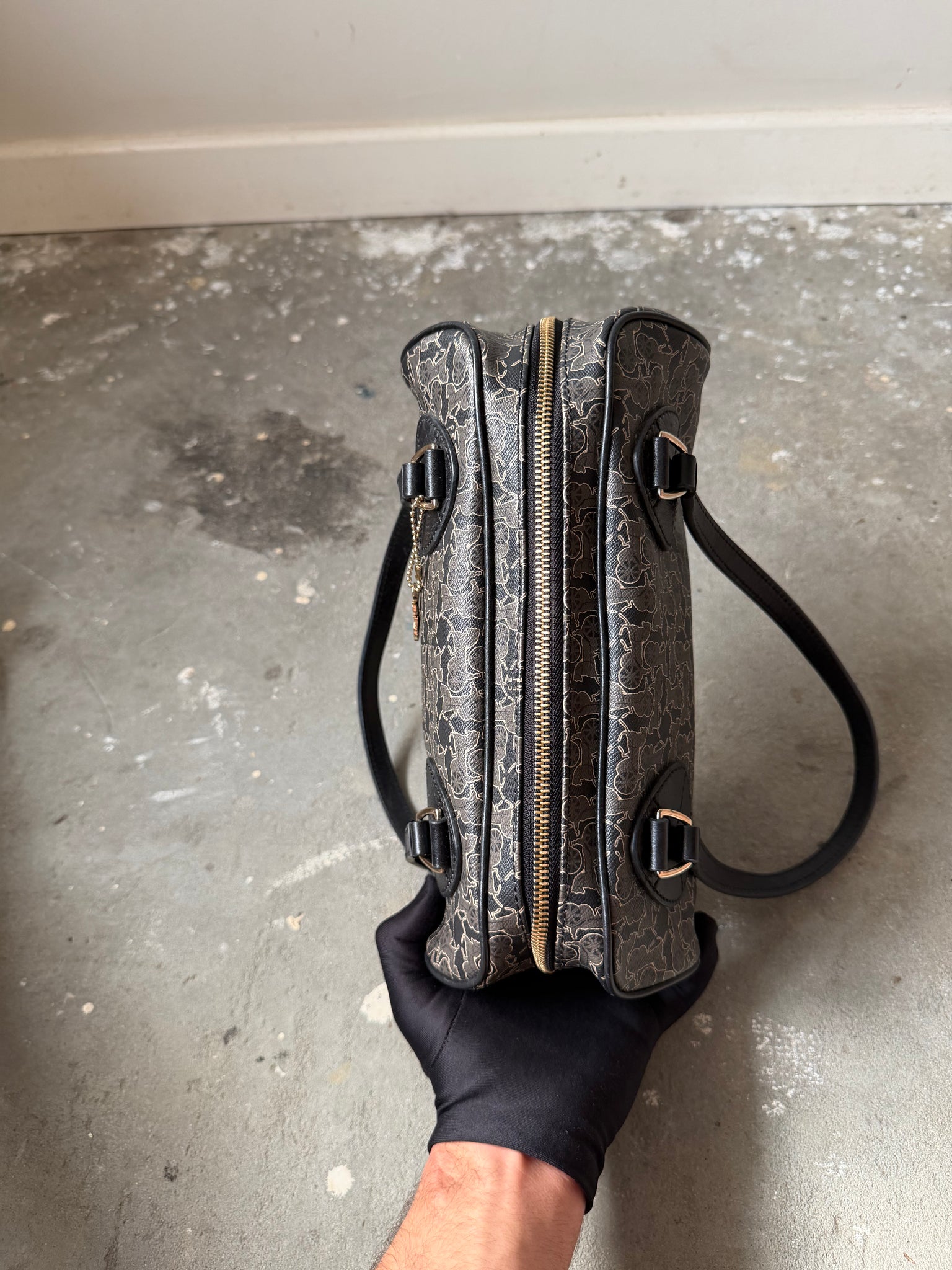 Celine Horse Carriage Boston Bag Black/Grey