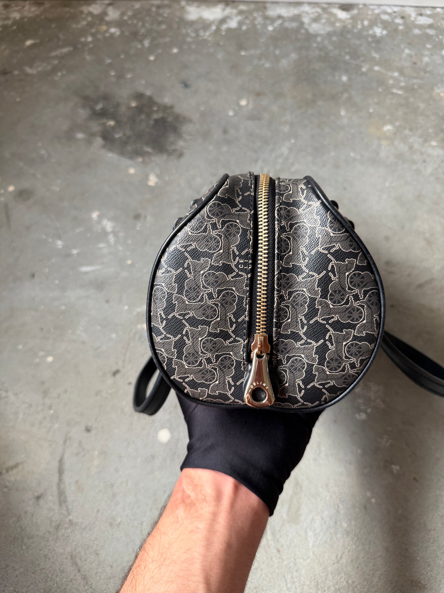 Celine Horse Carriage Boston Bag Black/Grey