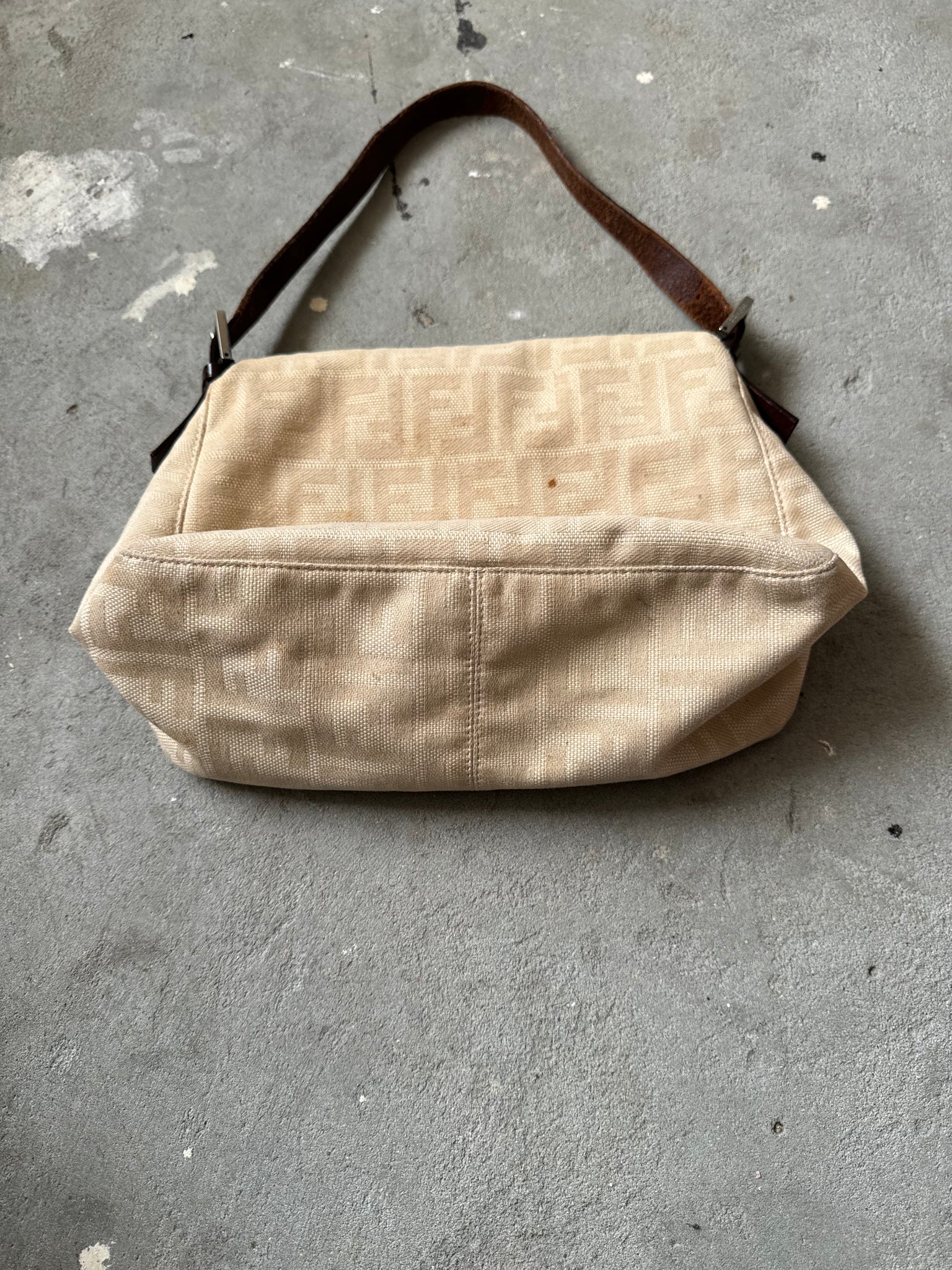 Fendi Mama Baguette Bag Canvas Beige