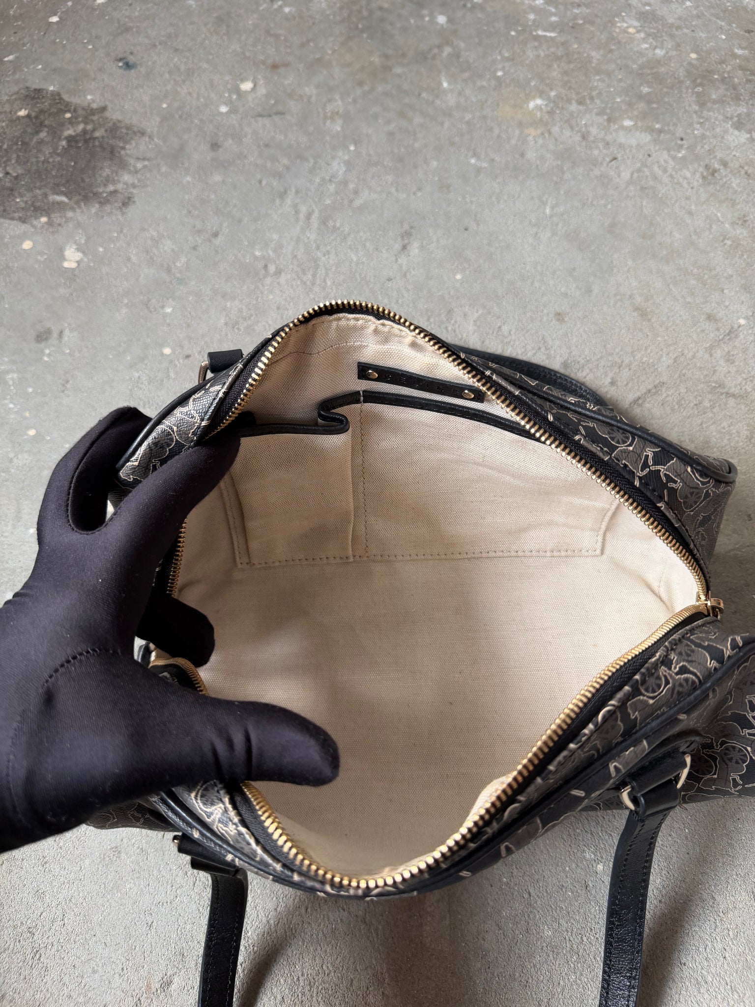 Celine Horse Carriage Boston Bag Black/Grey