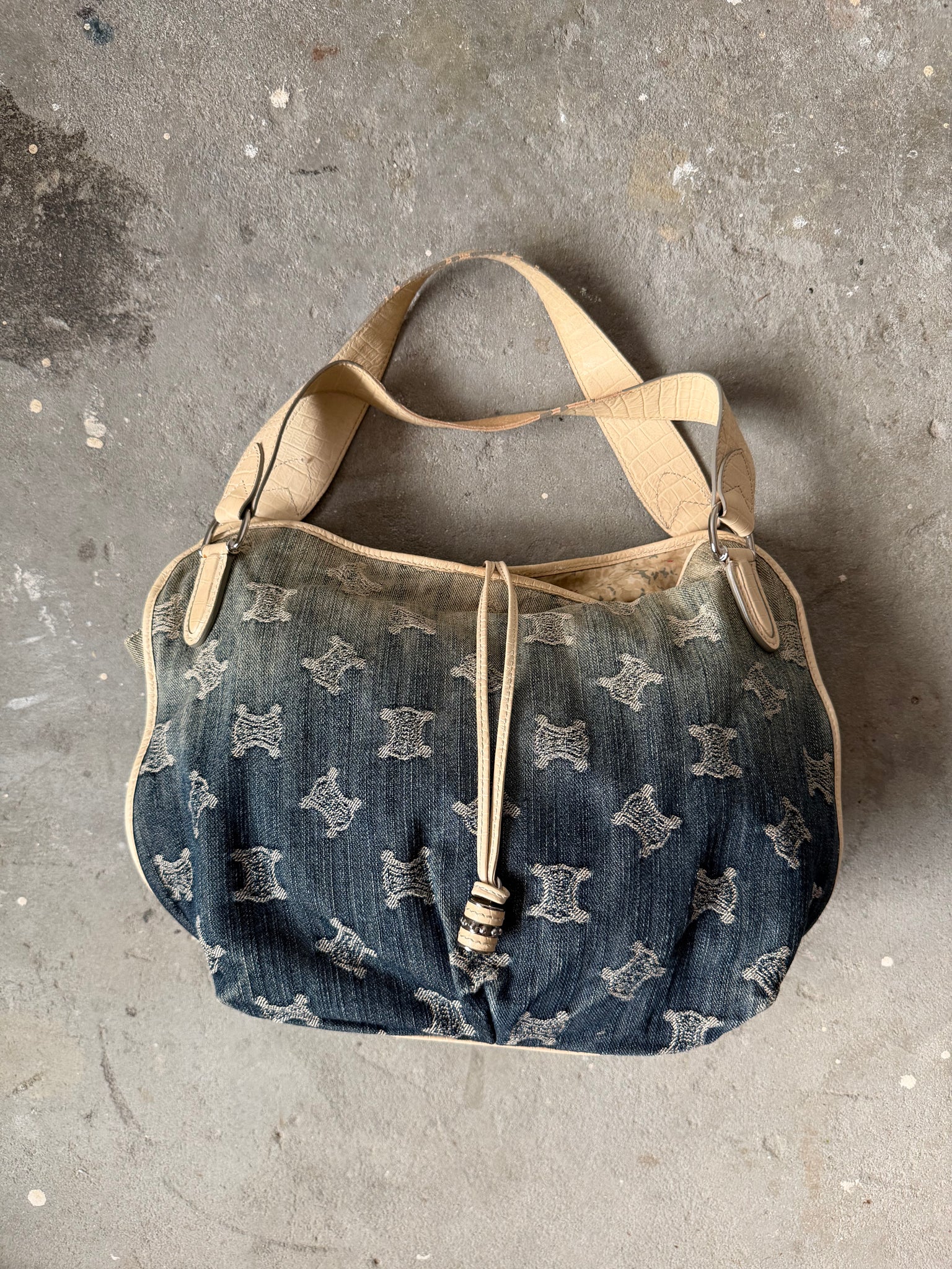 Celine Macadam Bittersweet Denim Shoulder Bag Gradient Blue