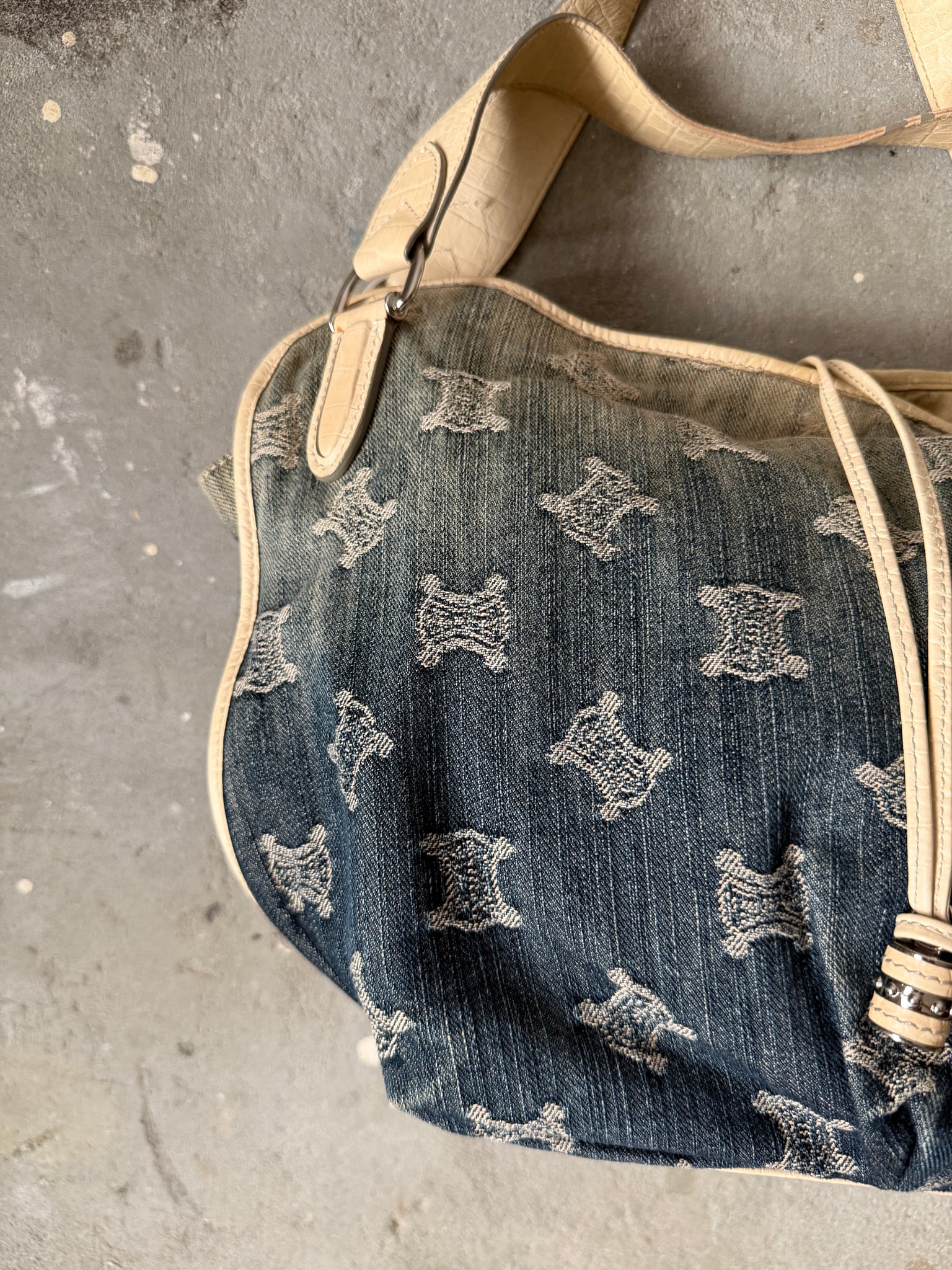 Celine Macadam Bittersweet Denim Shoulder Bag Gradient Blue