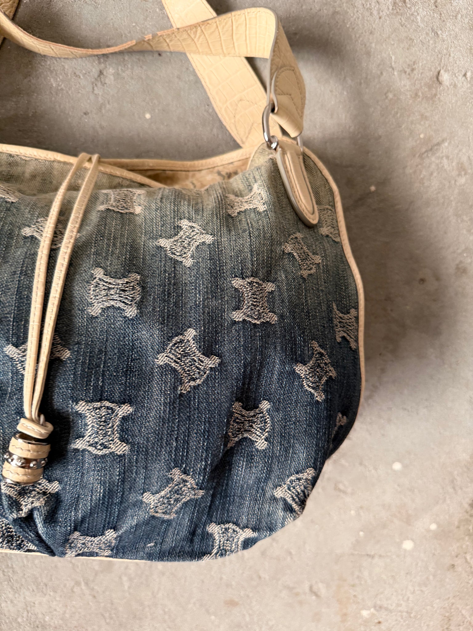 Celine Macadam Bittersweet Denim Shoulder Bag Gradient Blue