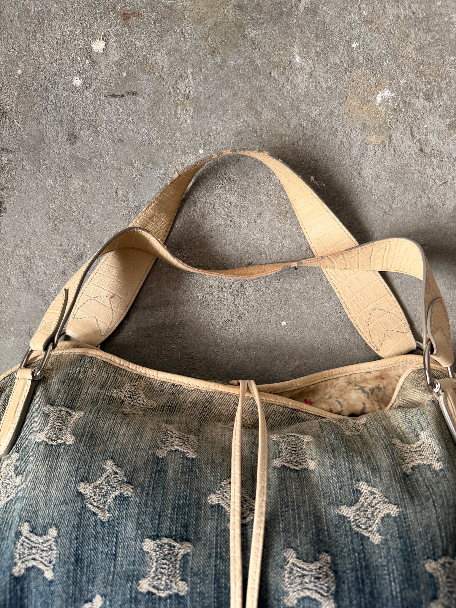 Celine Macadam Bittersweet Denim Shoulder Bag Gradient Blue