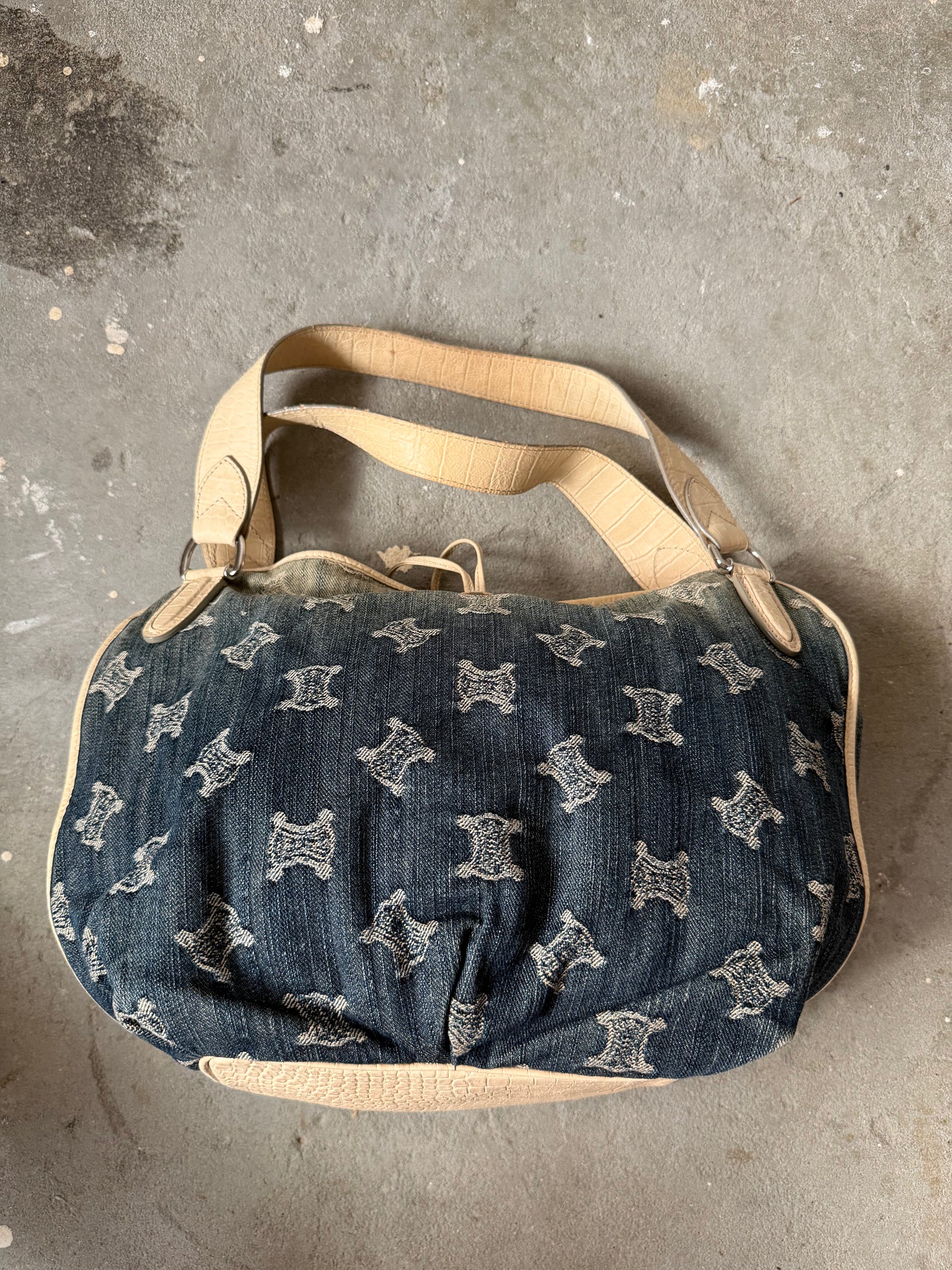 Celine Macadam Bittersweet Denim Shoulder Bag Gradient Blue