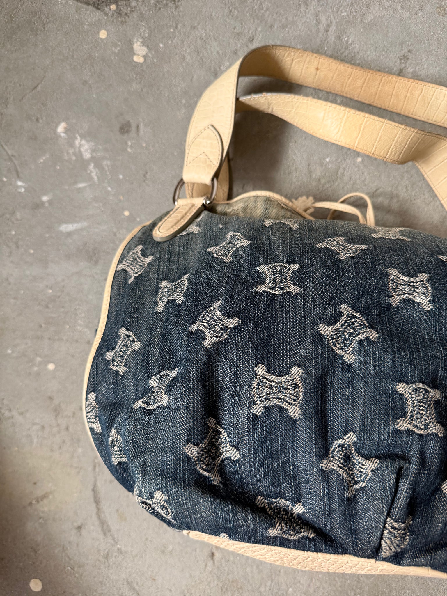 Celine Macadam Bittersweet Denim Shoulder Bag Gradient Blue