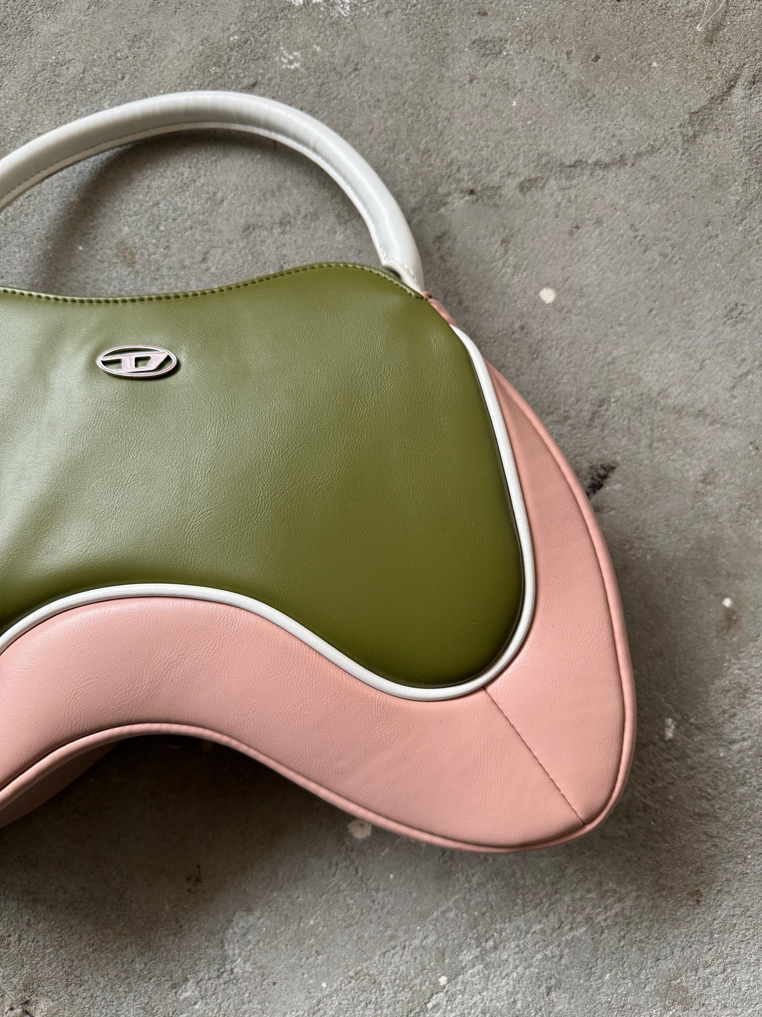 Diesel 2Way Autre Marque Shoulder Bag Green/Pink