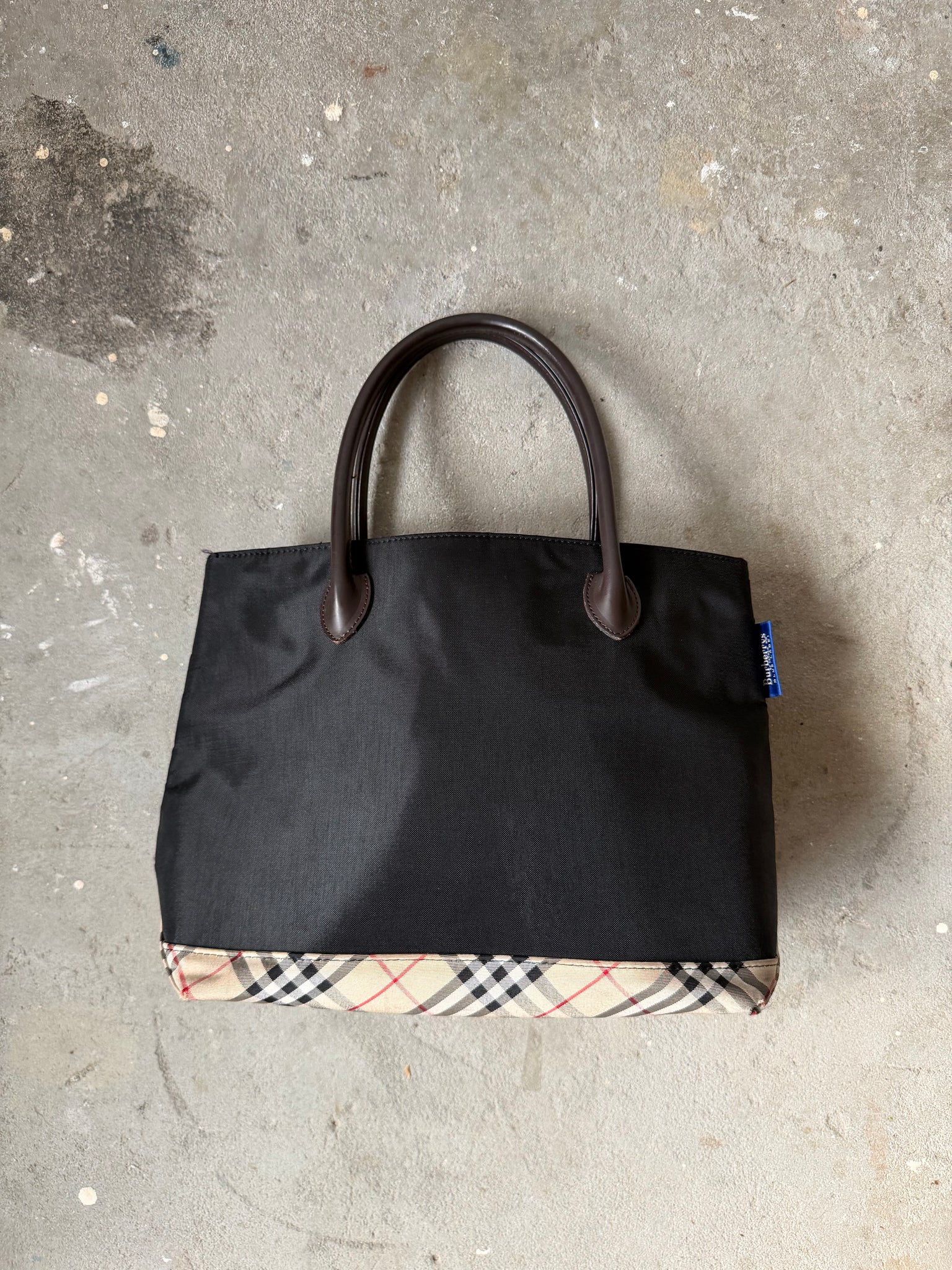Burberry Nylon Check Shoulder Bag Black