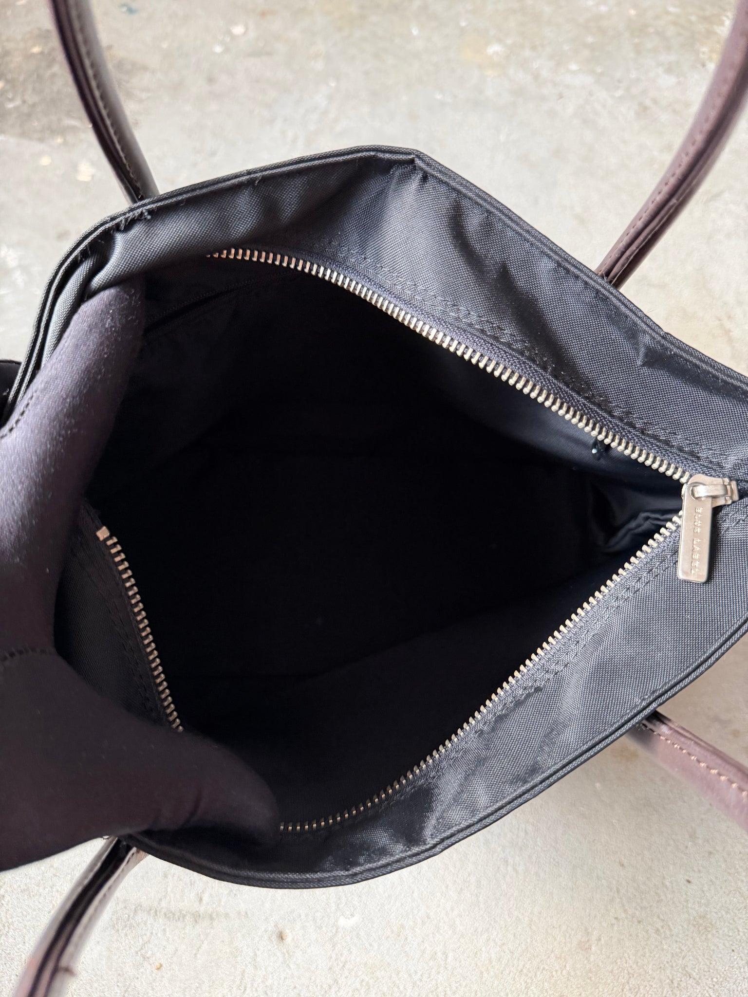 Burberry Nylon Check Shoulder Bag Black