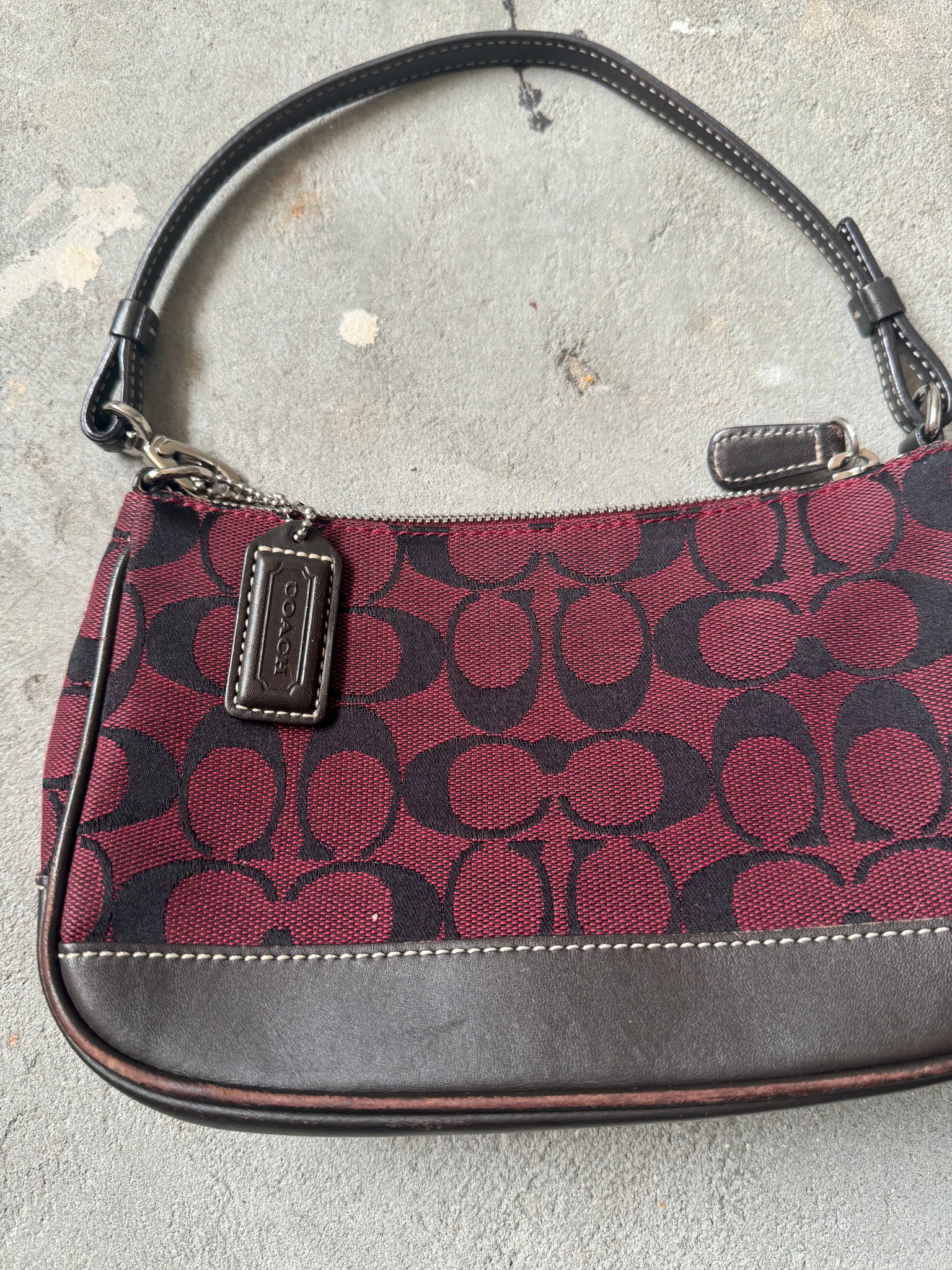 Coach Demi Pochette Shoulder Bag Burgundy