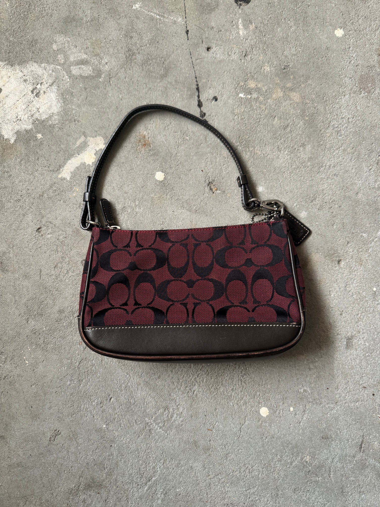Coach Demi Pochette Shoulder Bag Burgundy