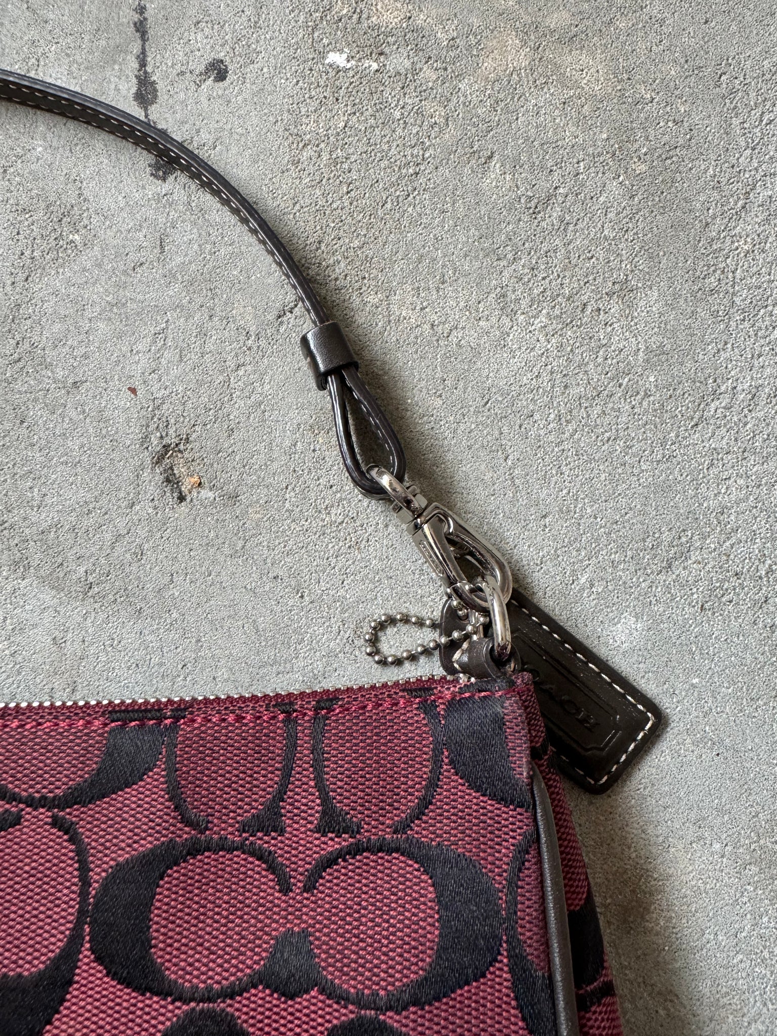 Coach Demi Pochette Shoulder Bag Burgundy