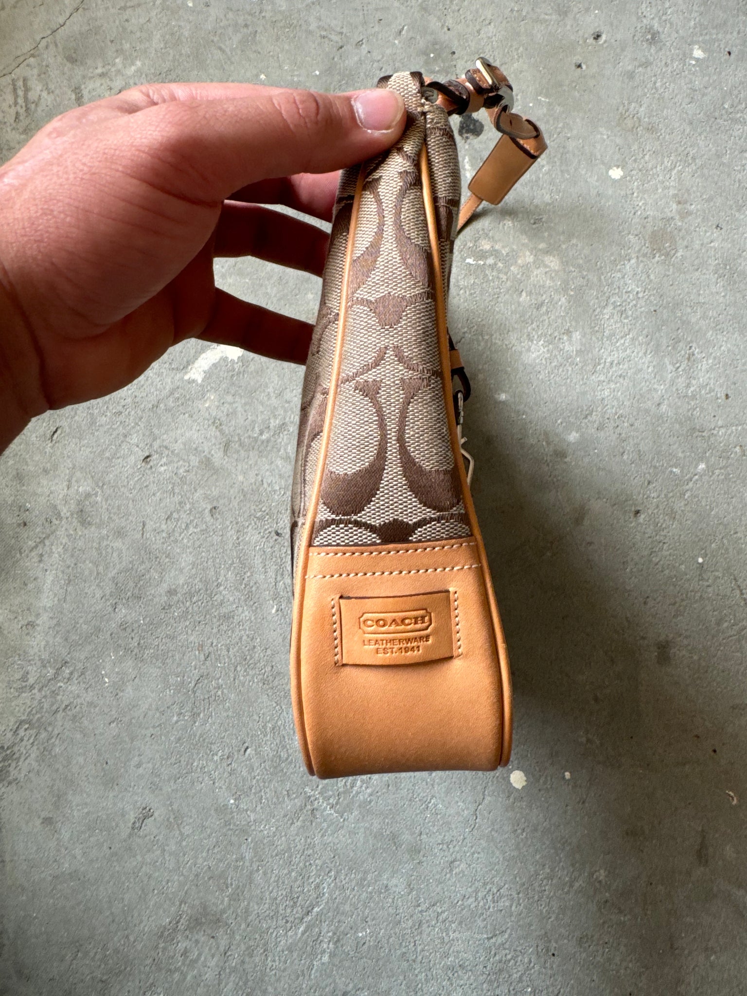 Coach Hobo Signature Clip Canvas Handbag