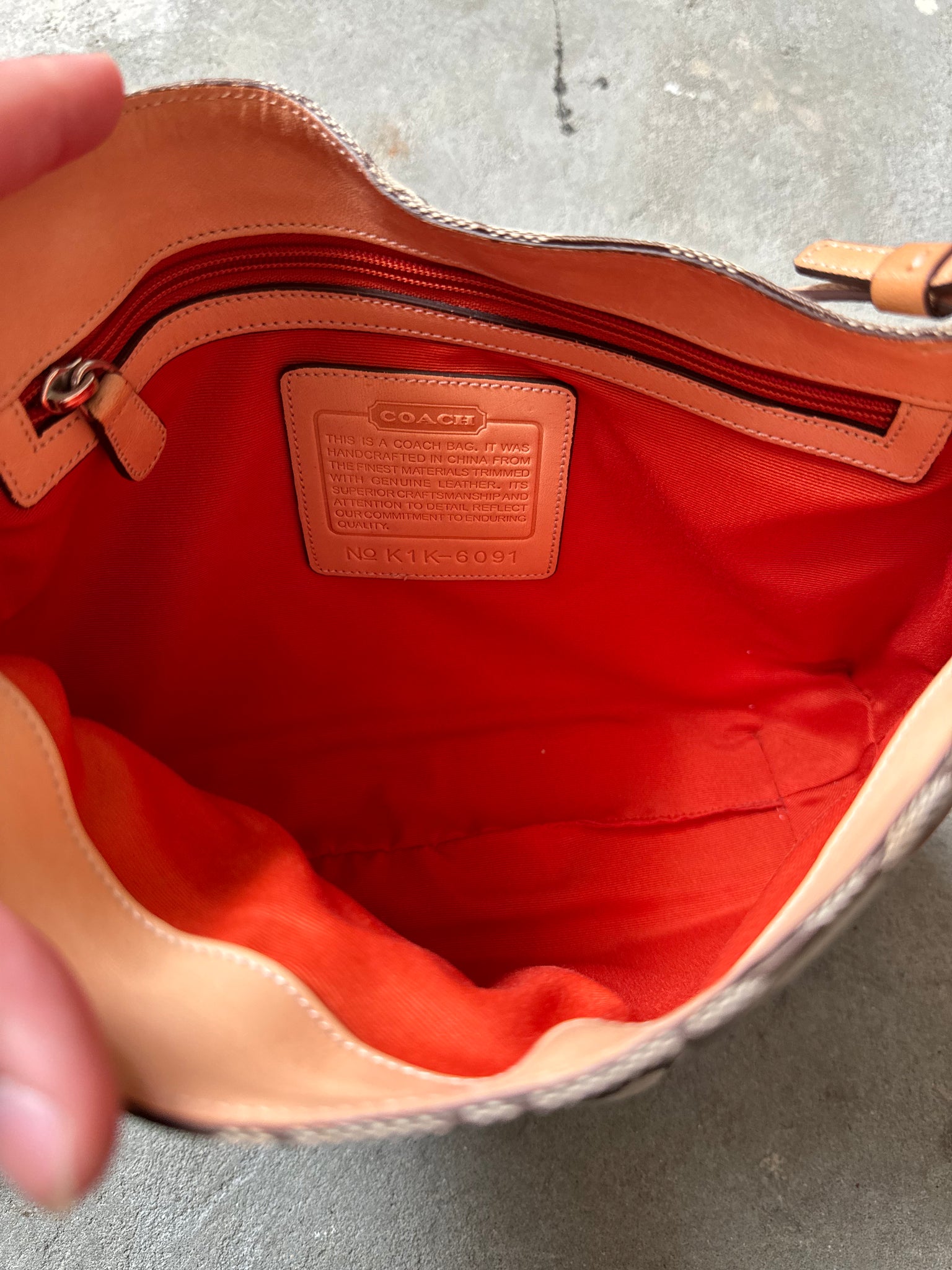Coach Hobo Signature Clip Canvas Handbag