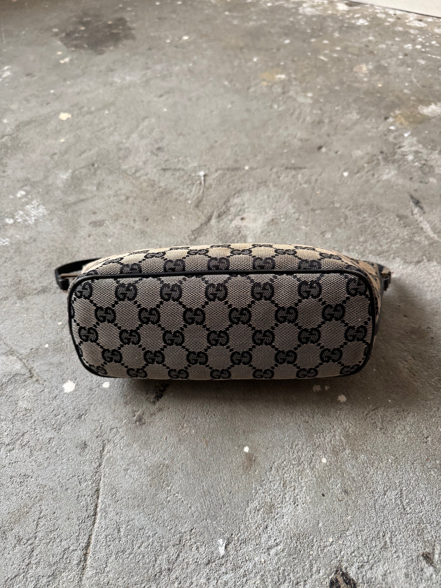 Gucci GG Monogram Pochette Boat Shoulder Bag Grey/Black