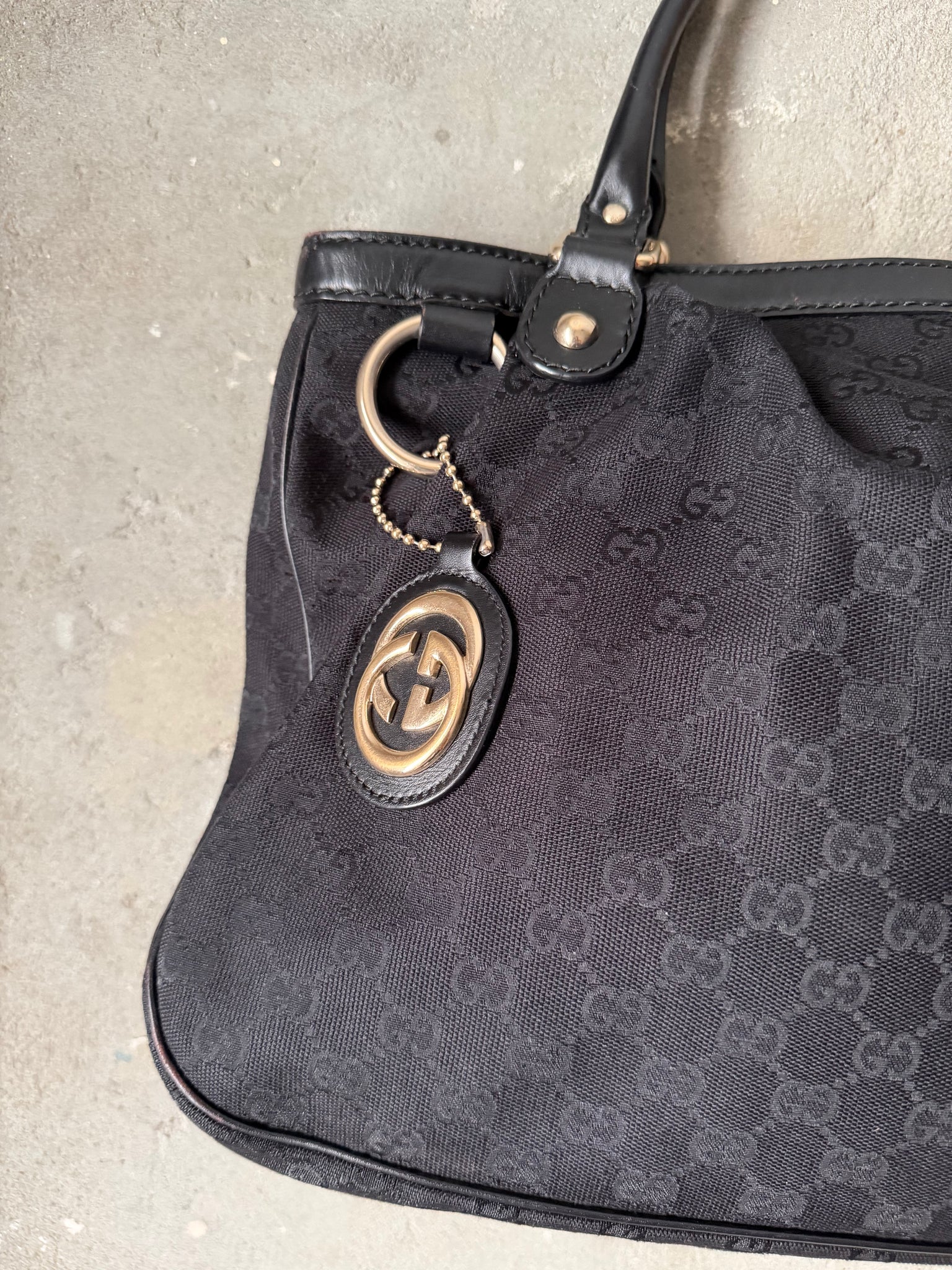 Gucci GG Monogram Sukey Tote Bag Black