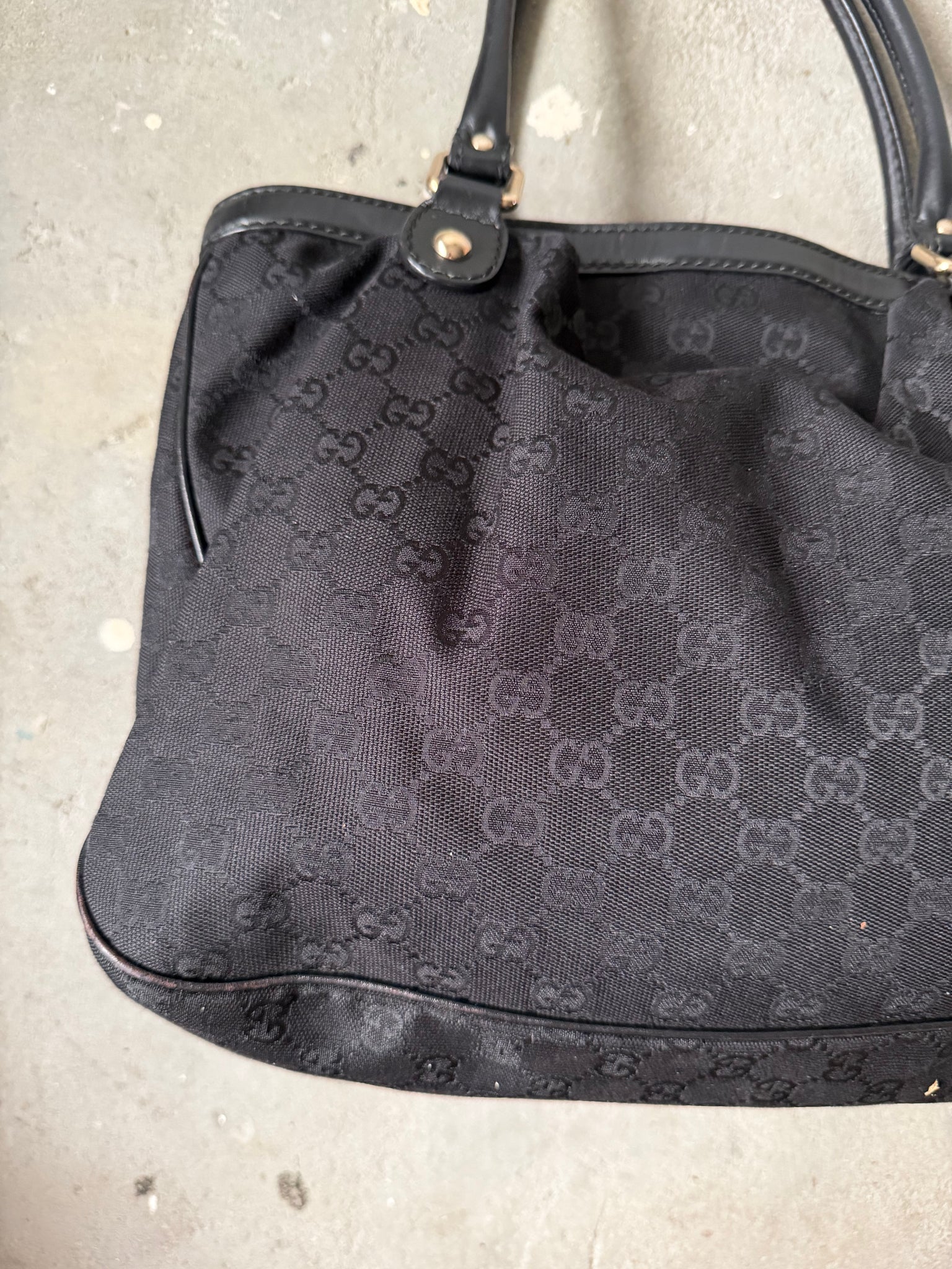 Gucci GG Monogram Sukey Tote Bag Black