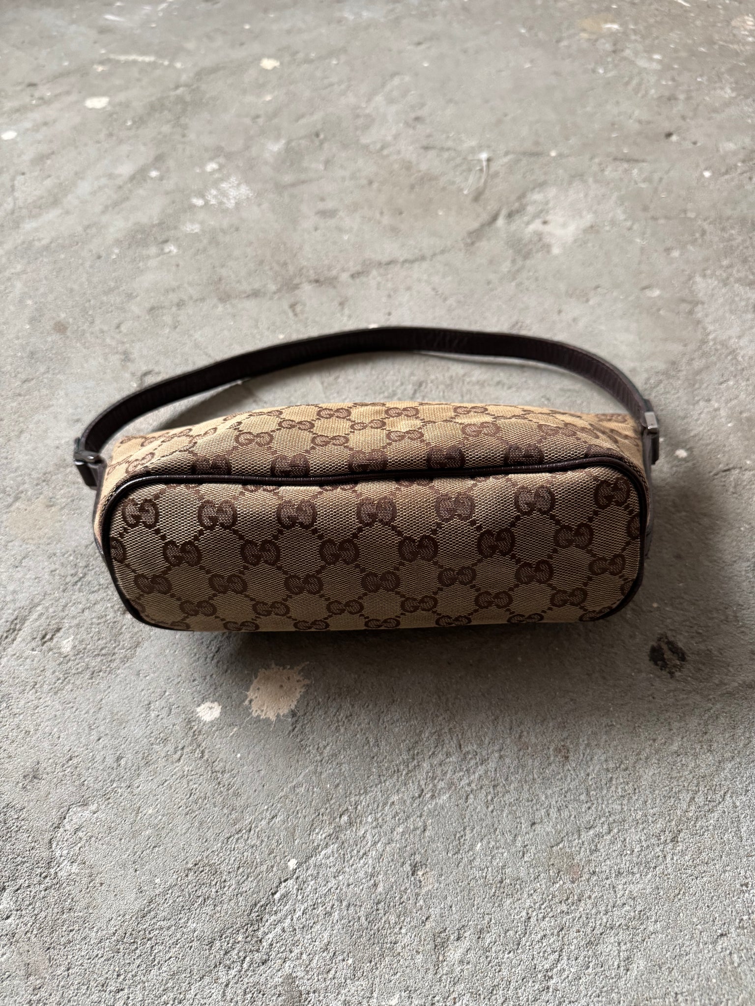 Gucci GG Monogram Pochette Boat Shoulder Bag Beige