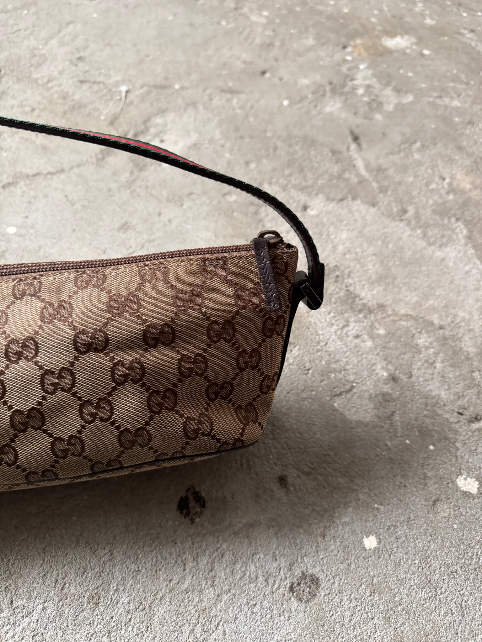 Gucci GG Monogram Pochette Boat Shoulder Bag Beige