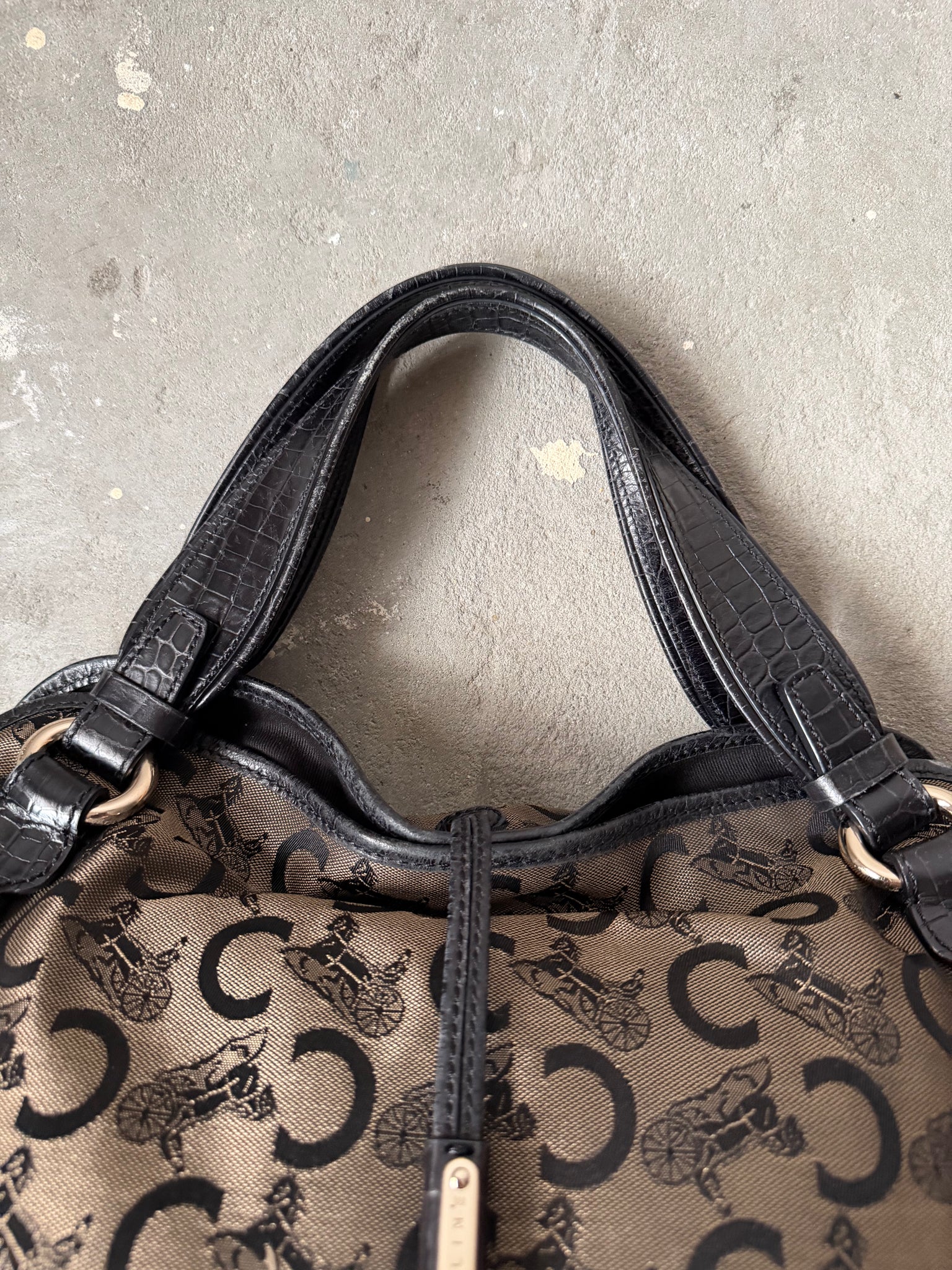 Celine Horse Carriage Bittersweet Shoulder Bag Black/Grey